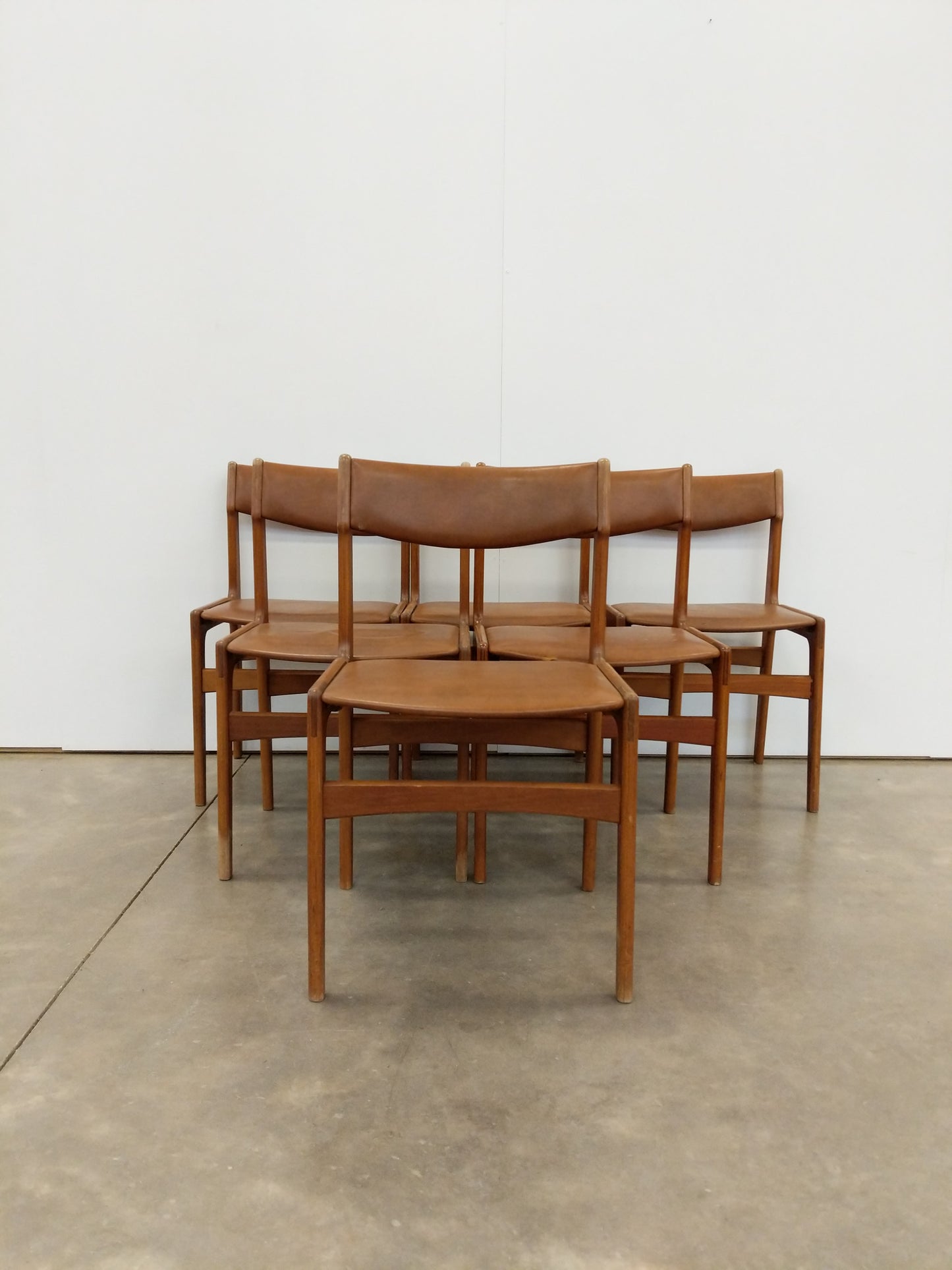 Set of 6 Vintage Danish Modern Dining Chairs by Erik Buch