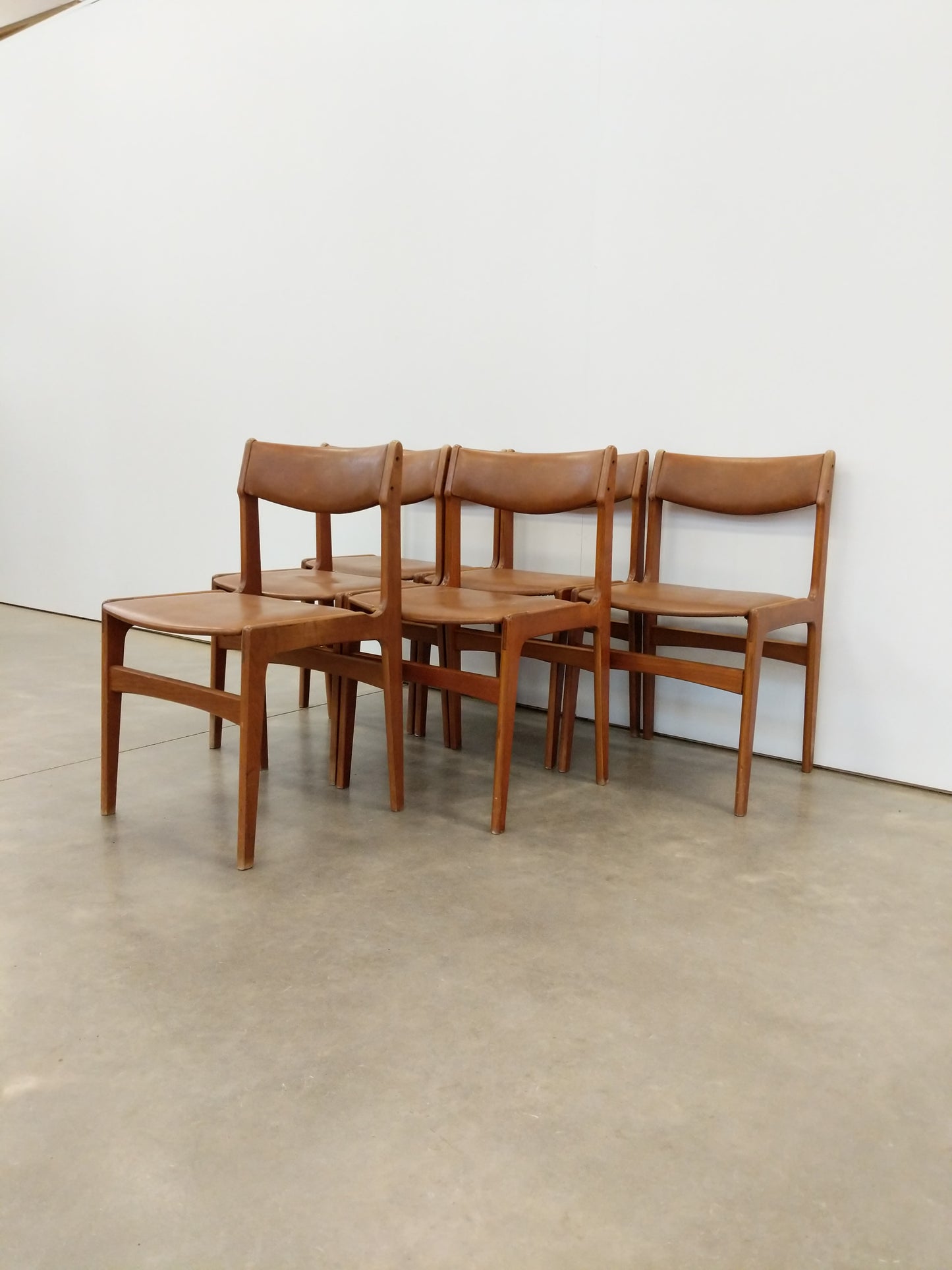 Set of 6 Vintage Danish Modern Dining Chairs by Erik Buch