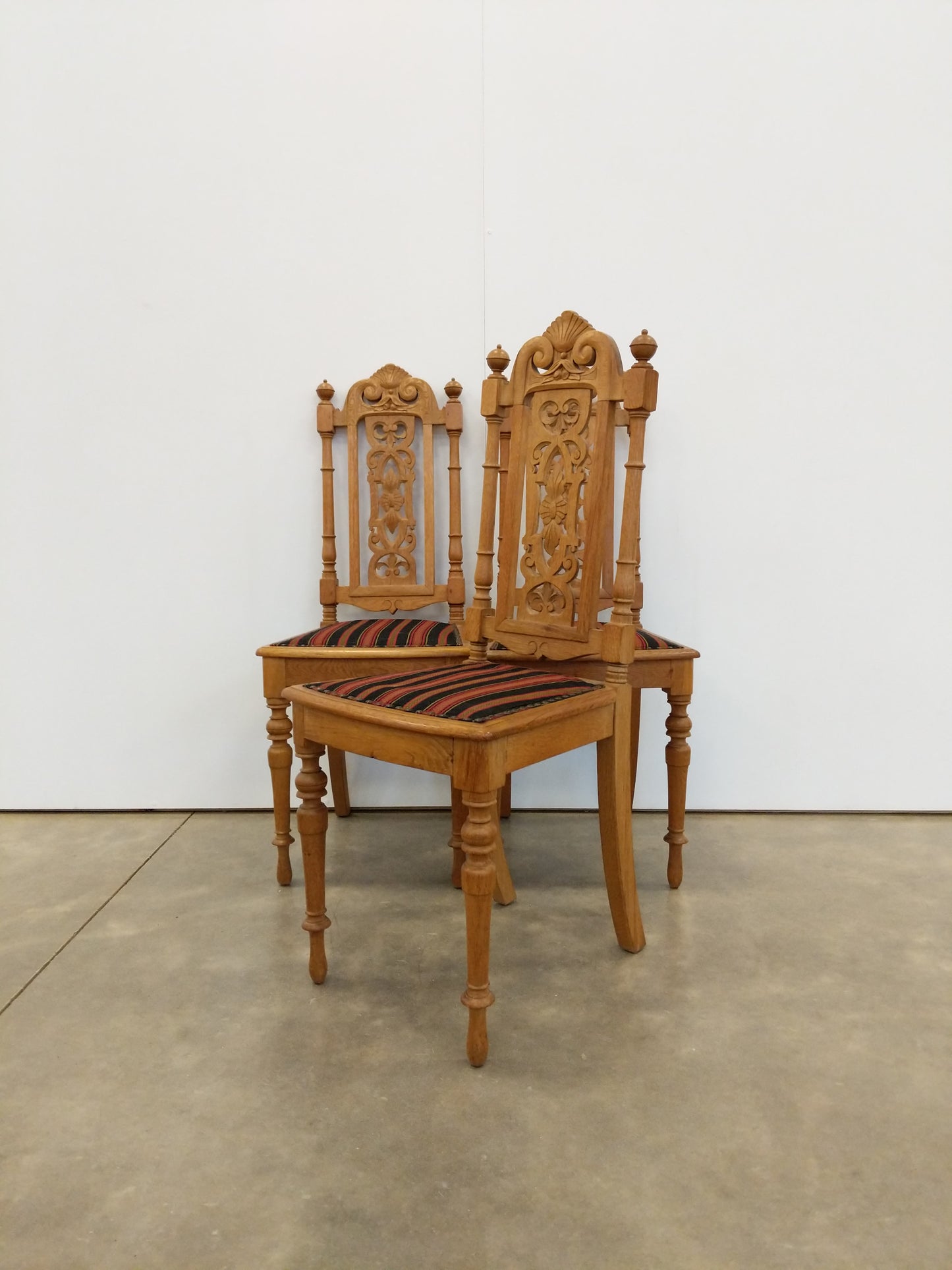 Set of 3 Antique Danish Oak Dining Chairs