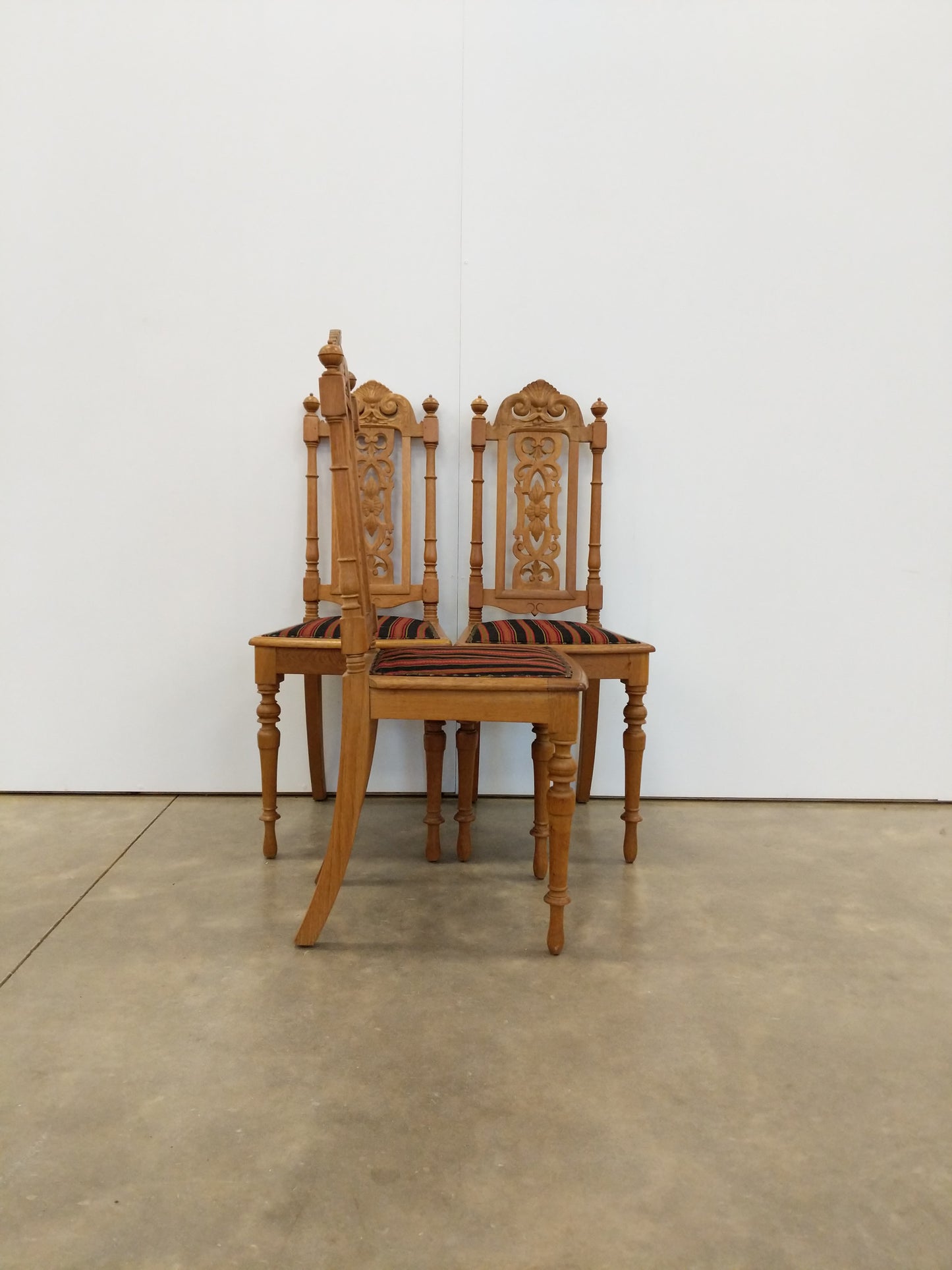 Set of 3 Antique Danish Oak Dining Chairs