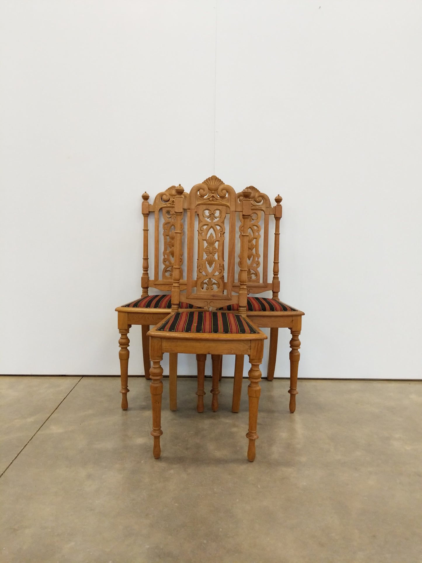 Set of 3 Antique Danish Oak Dining Chairs