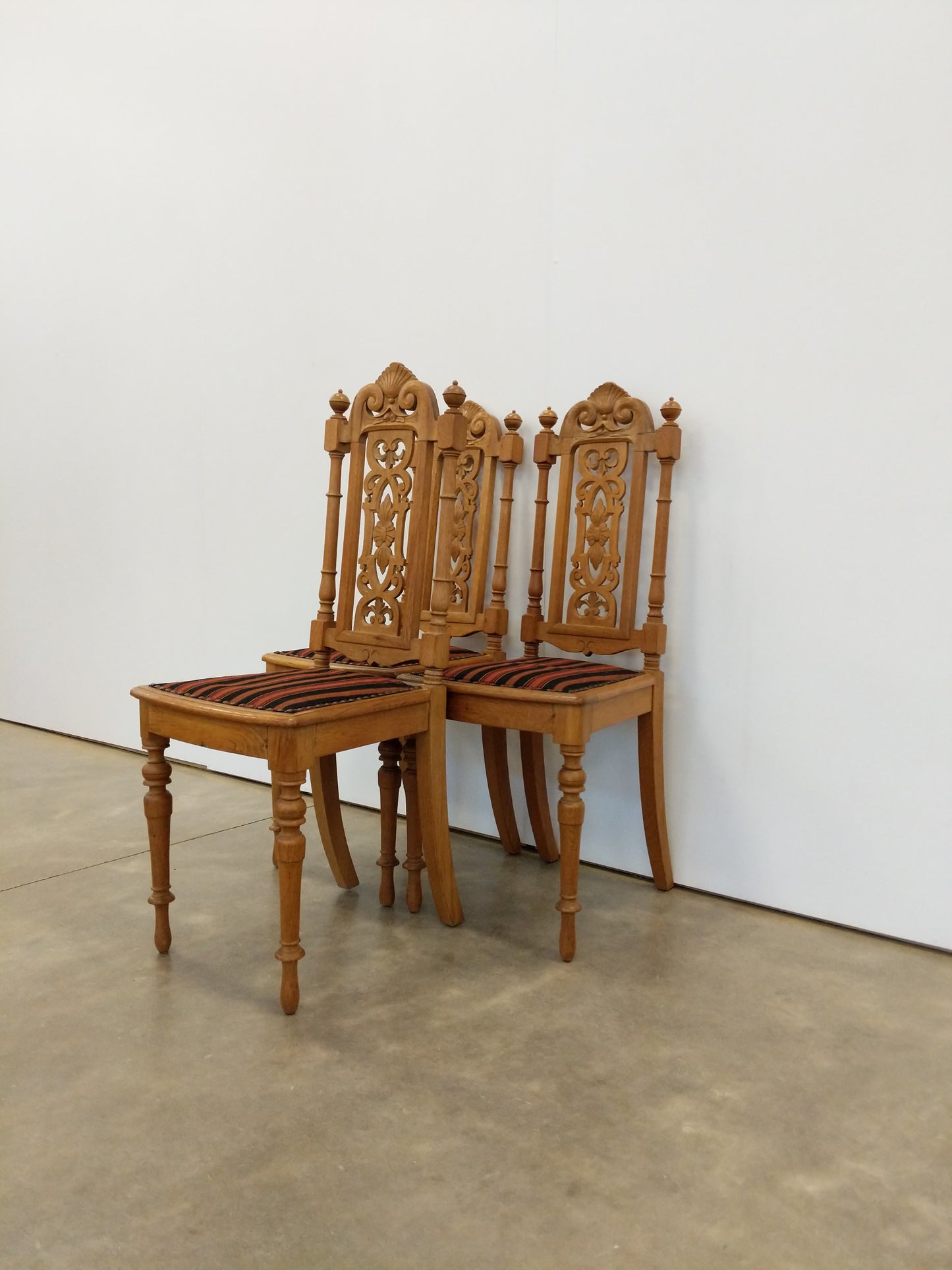 Set of 3 Antique Danish Oak Dining Chairs