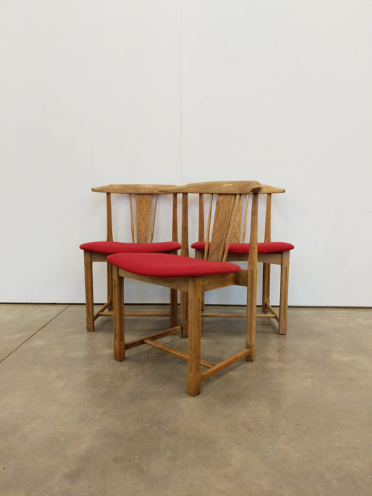 Set of 3 Vintage Danish Modern Oak Dining Chairs