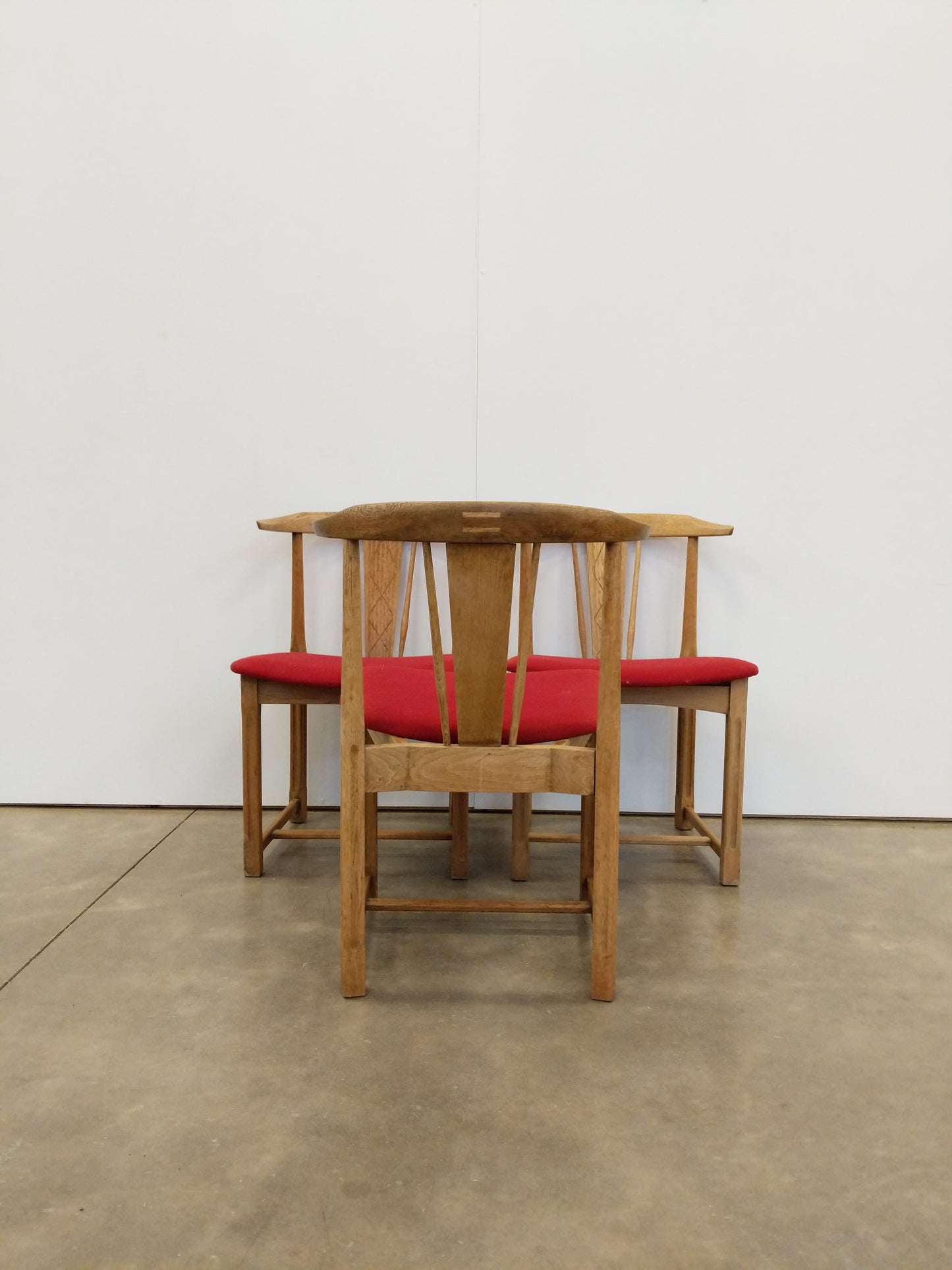 Set of 3 Vintage Danish Modern Oak Dining Chairs