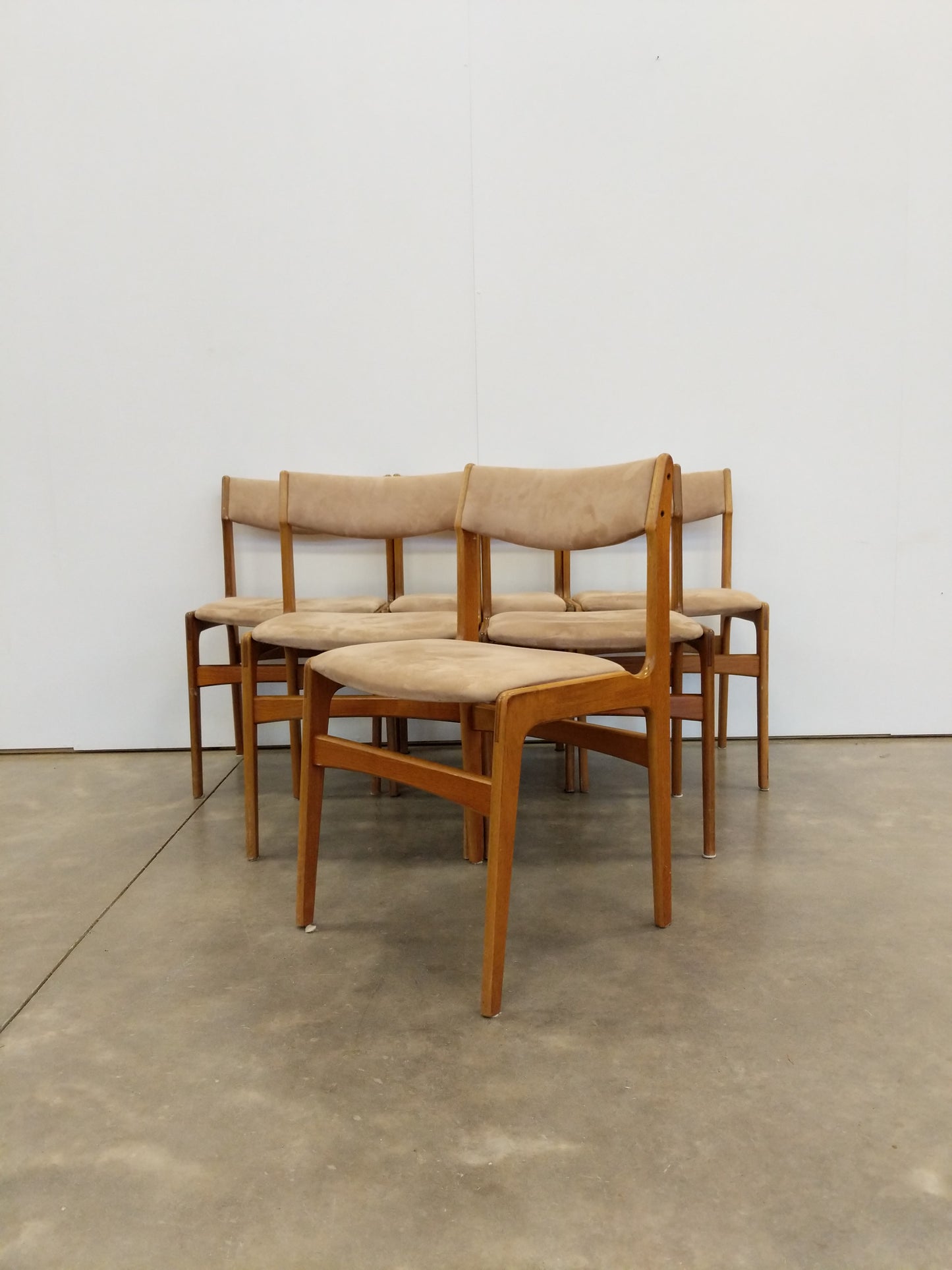 Set of 6 Vintage Danish Modern Dining Chairs by Erik Buch