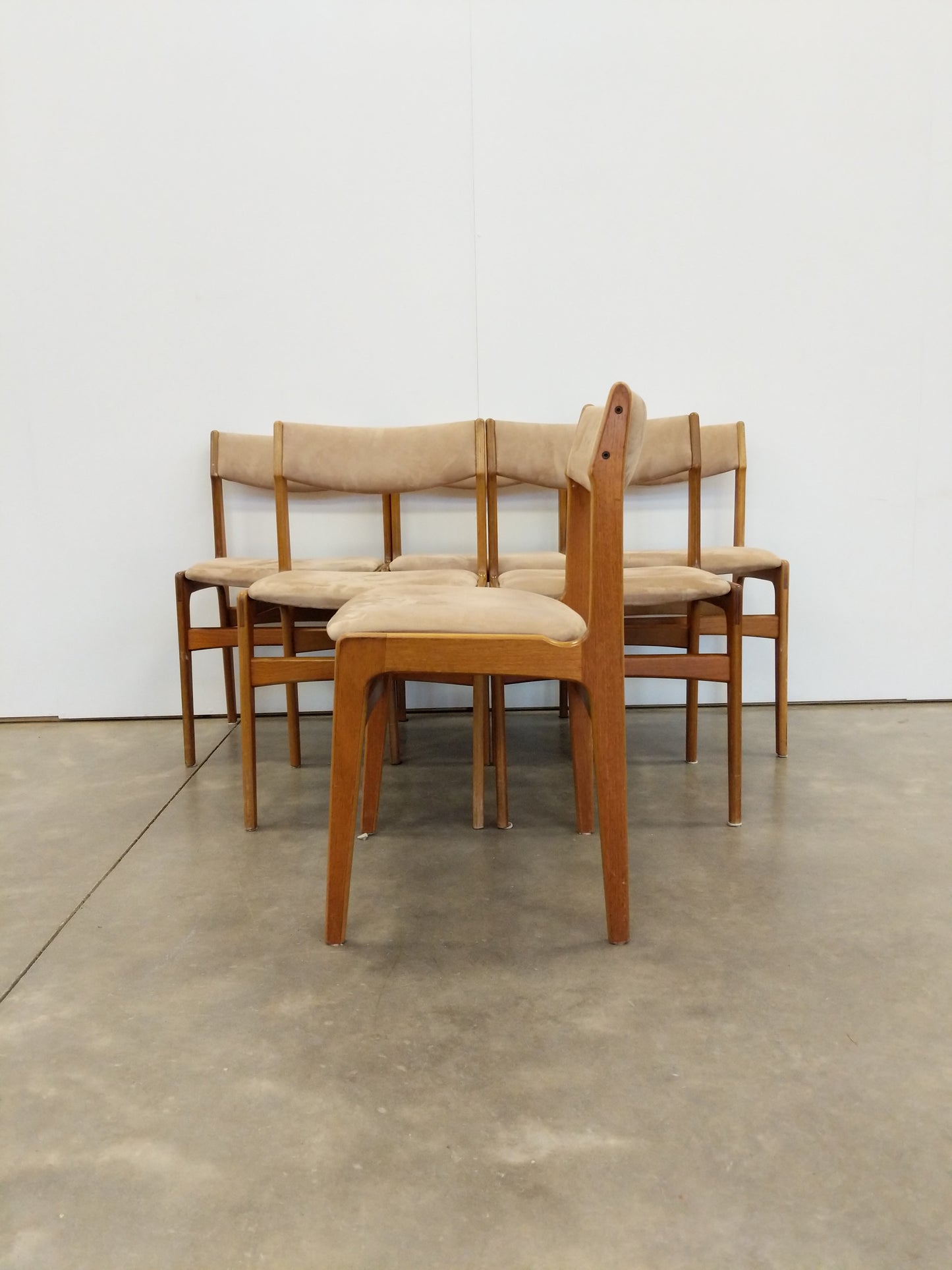 Set of 6 Vintage Danish Modern Dining Chairs by Erik Buch