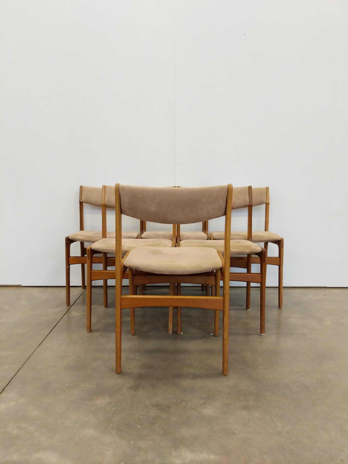 Set of 6 Vintage Danish Modern Dining Chairs by Erik Buch