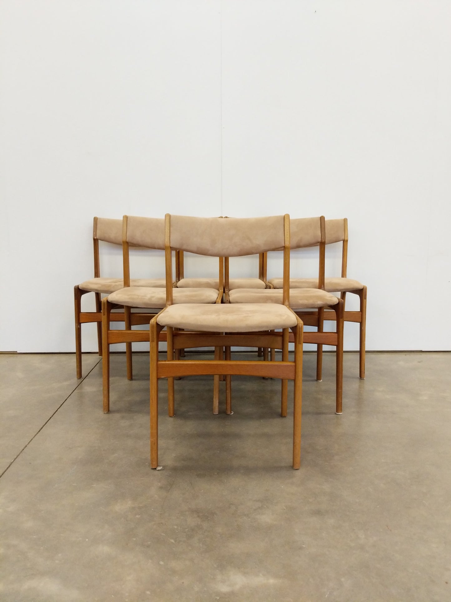 Set of 6 Vintage Danish Modern Dining Chairs by Erik Buch