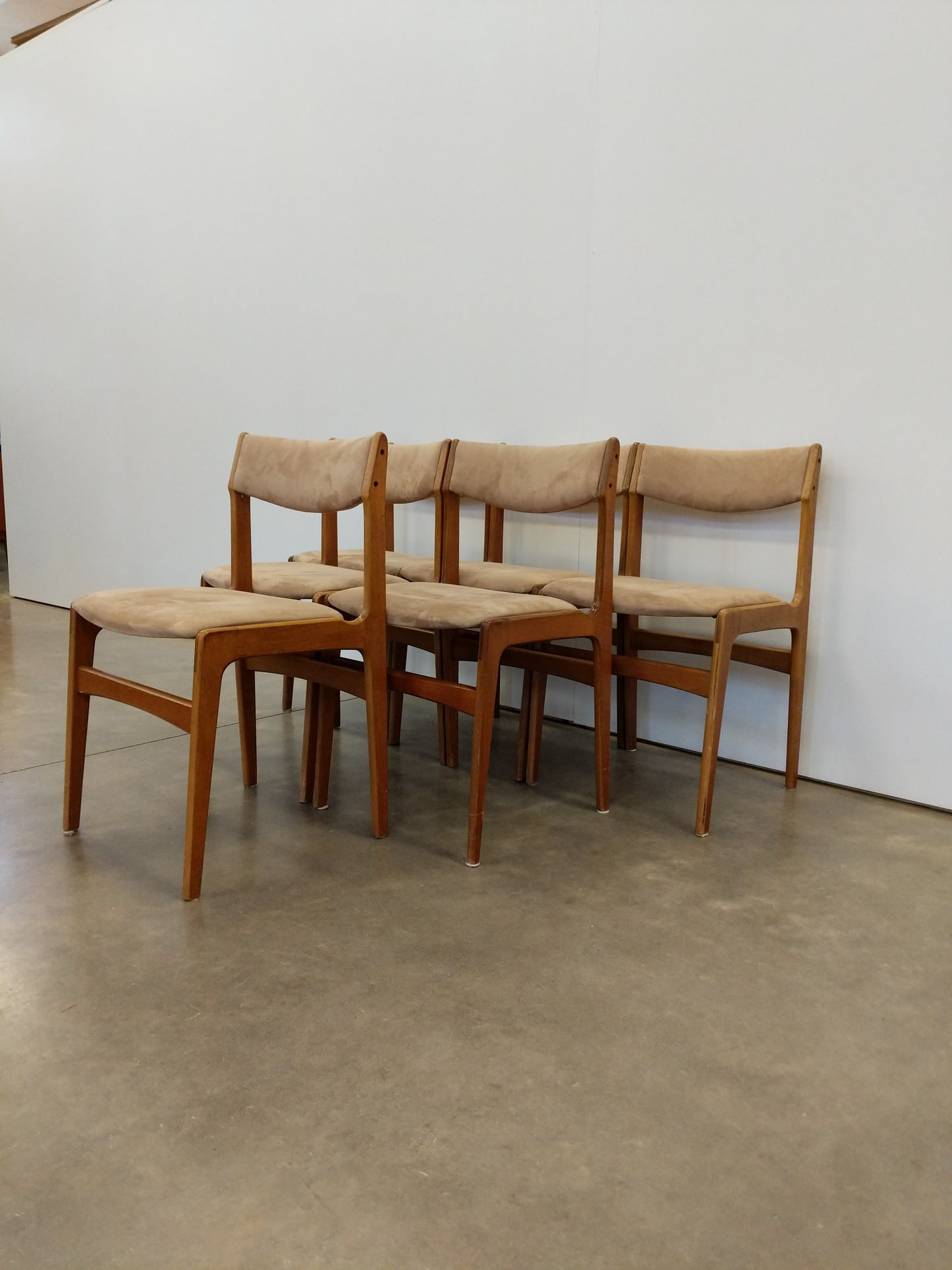 Set of 6 Vintage Danish Modern Dining Chairs by Erik Buch