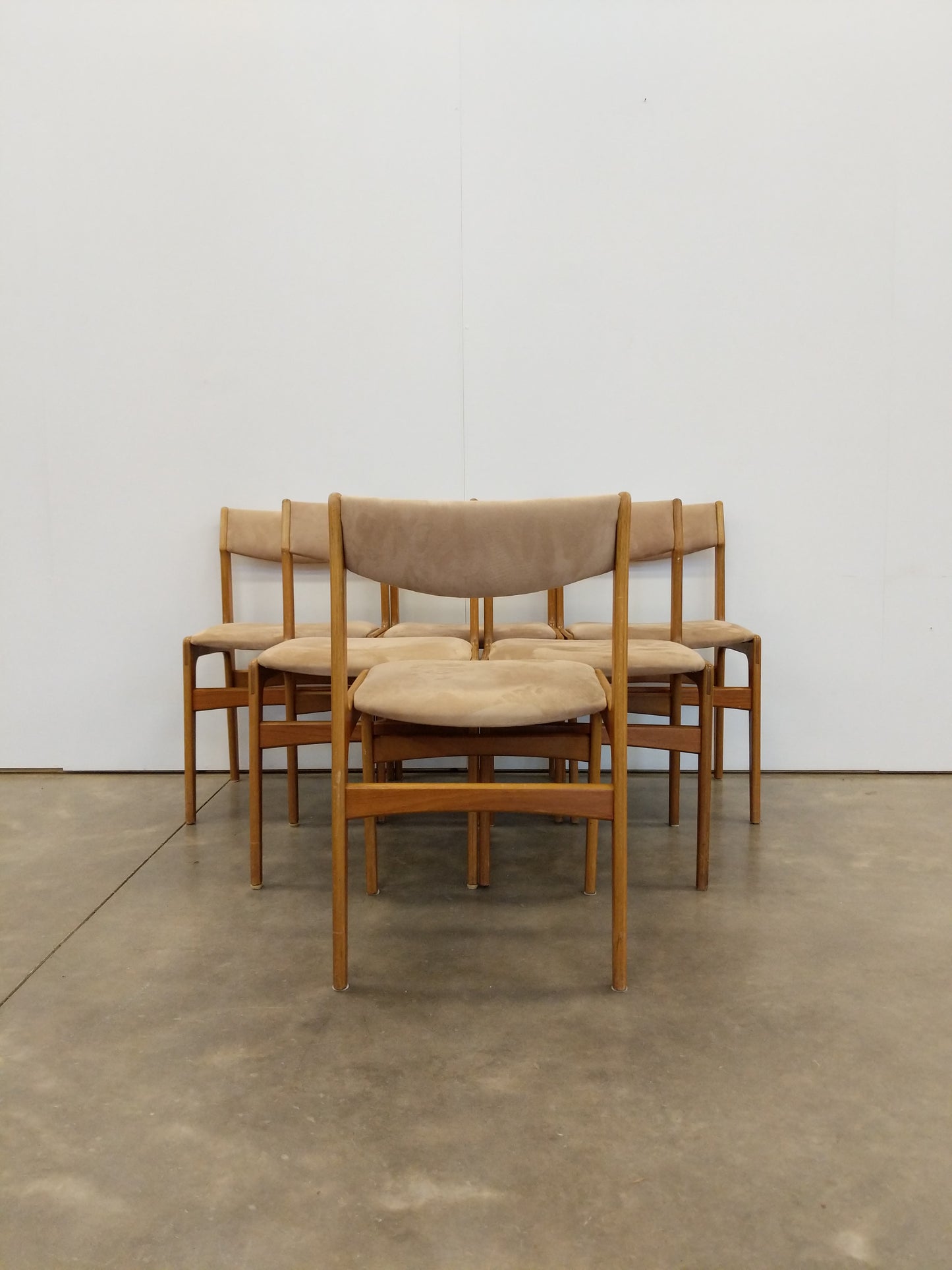 Set of 6 Vintage Danish Modern Dining Chairs by Erik Buch