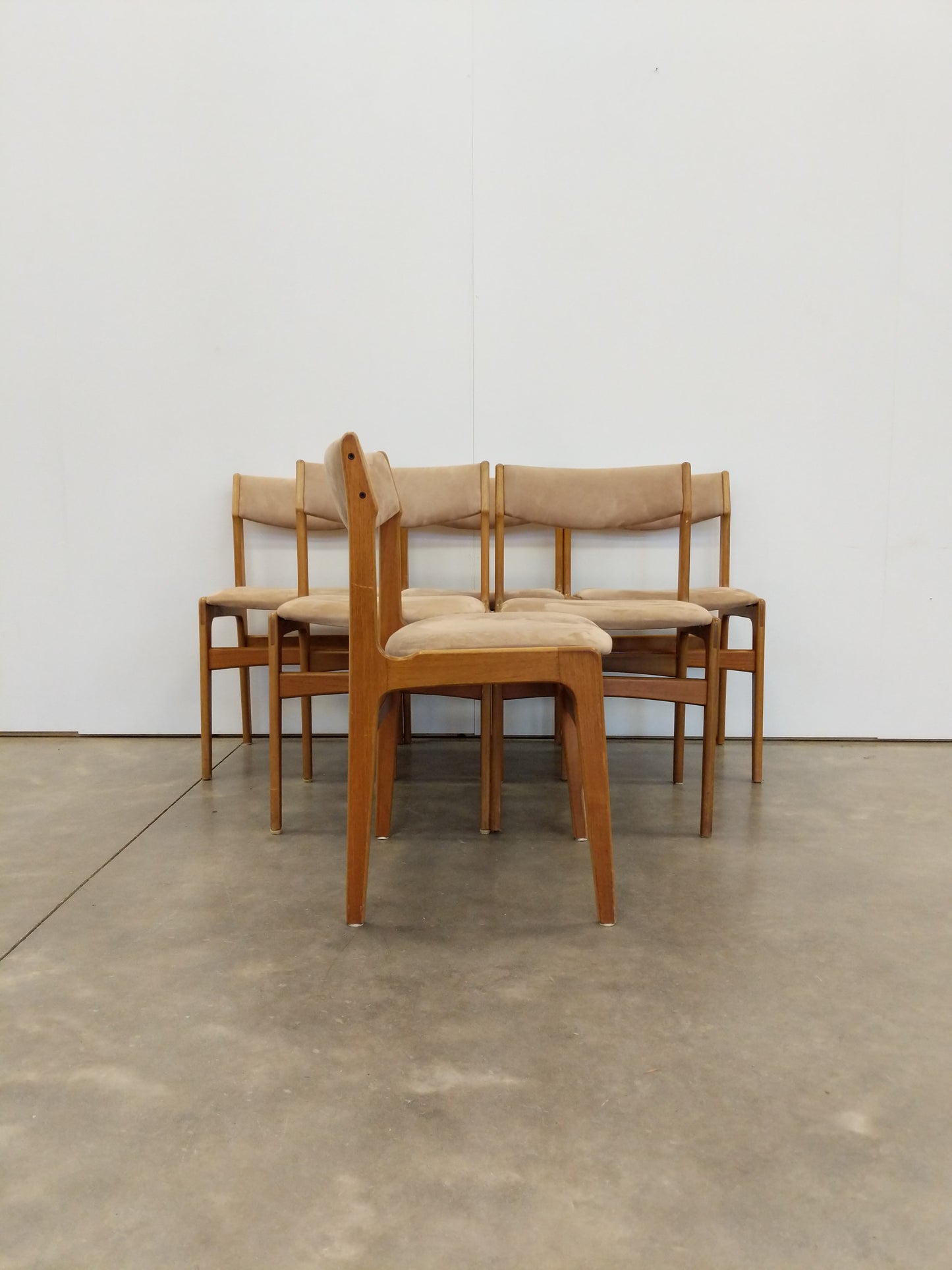Set of 6 Vintage Danish Modern Dining Chairs by Erik Buch