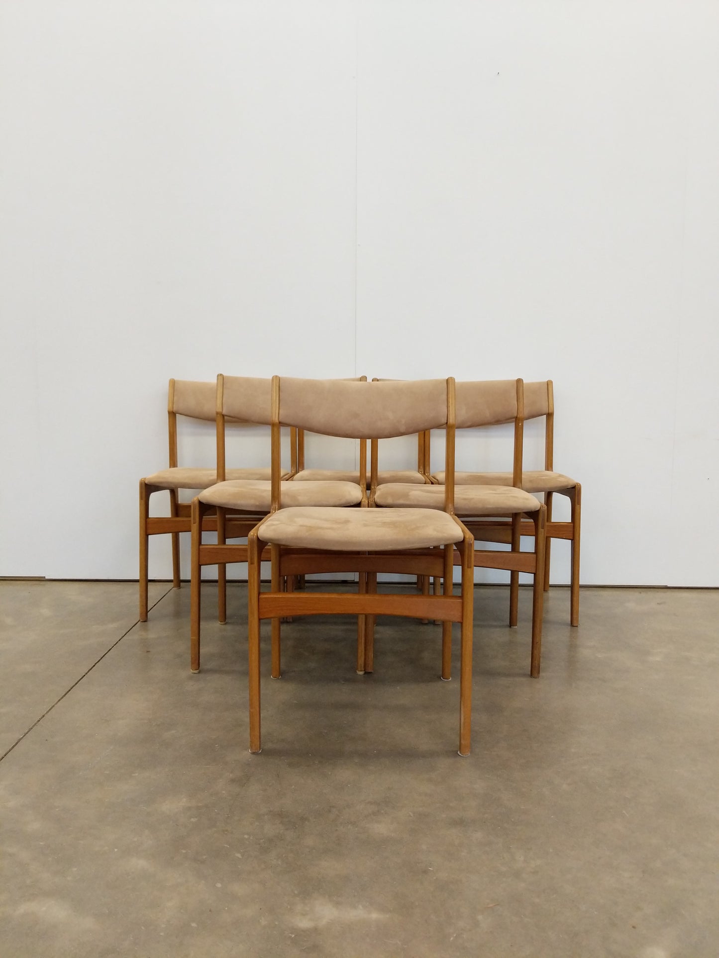 Set of 6 Vintage Danish Modern Dining Chairs by Erik Buch