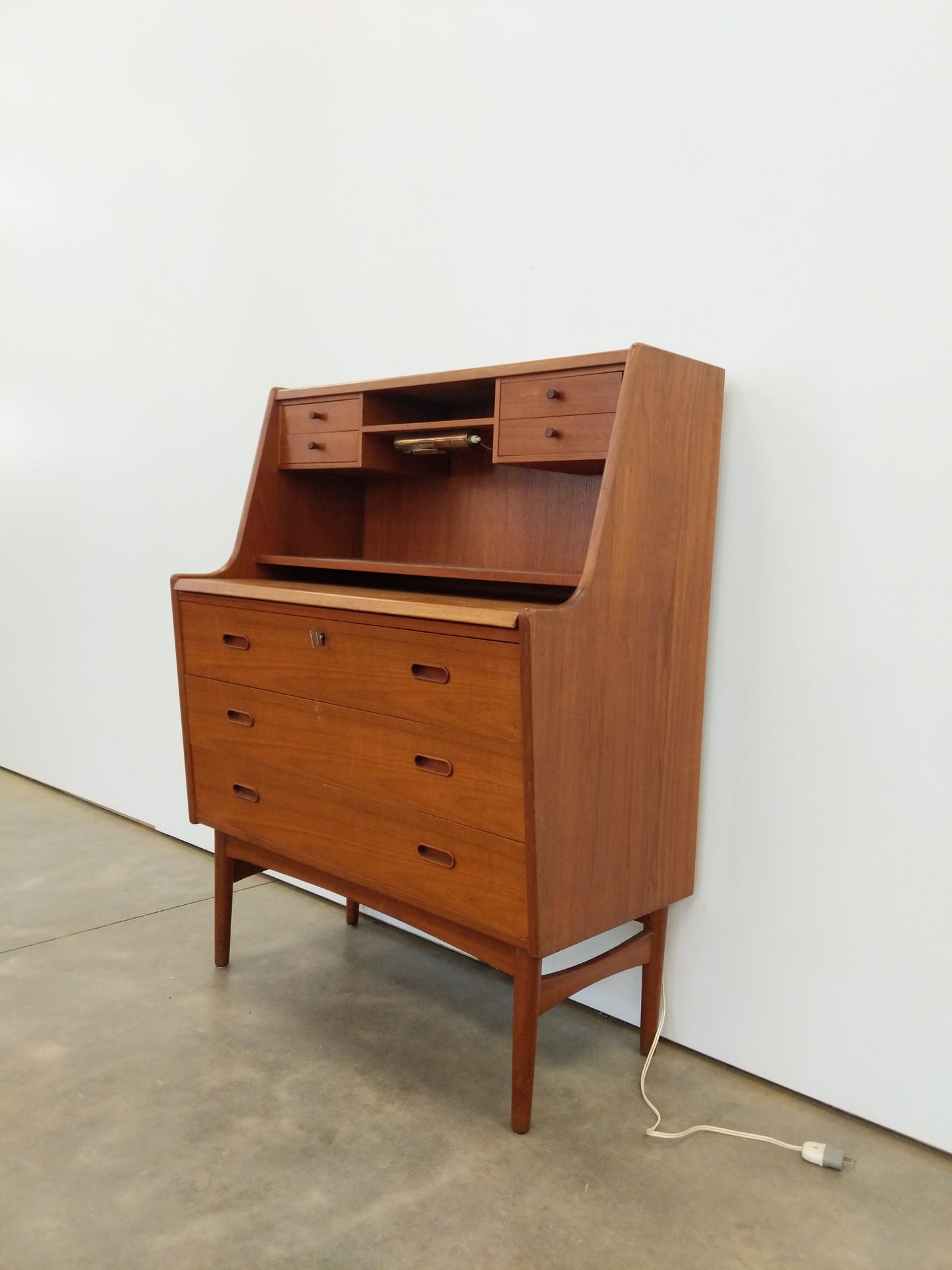 Vintage Danish Modern Teak Secretary Desk by Vinde