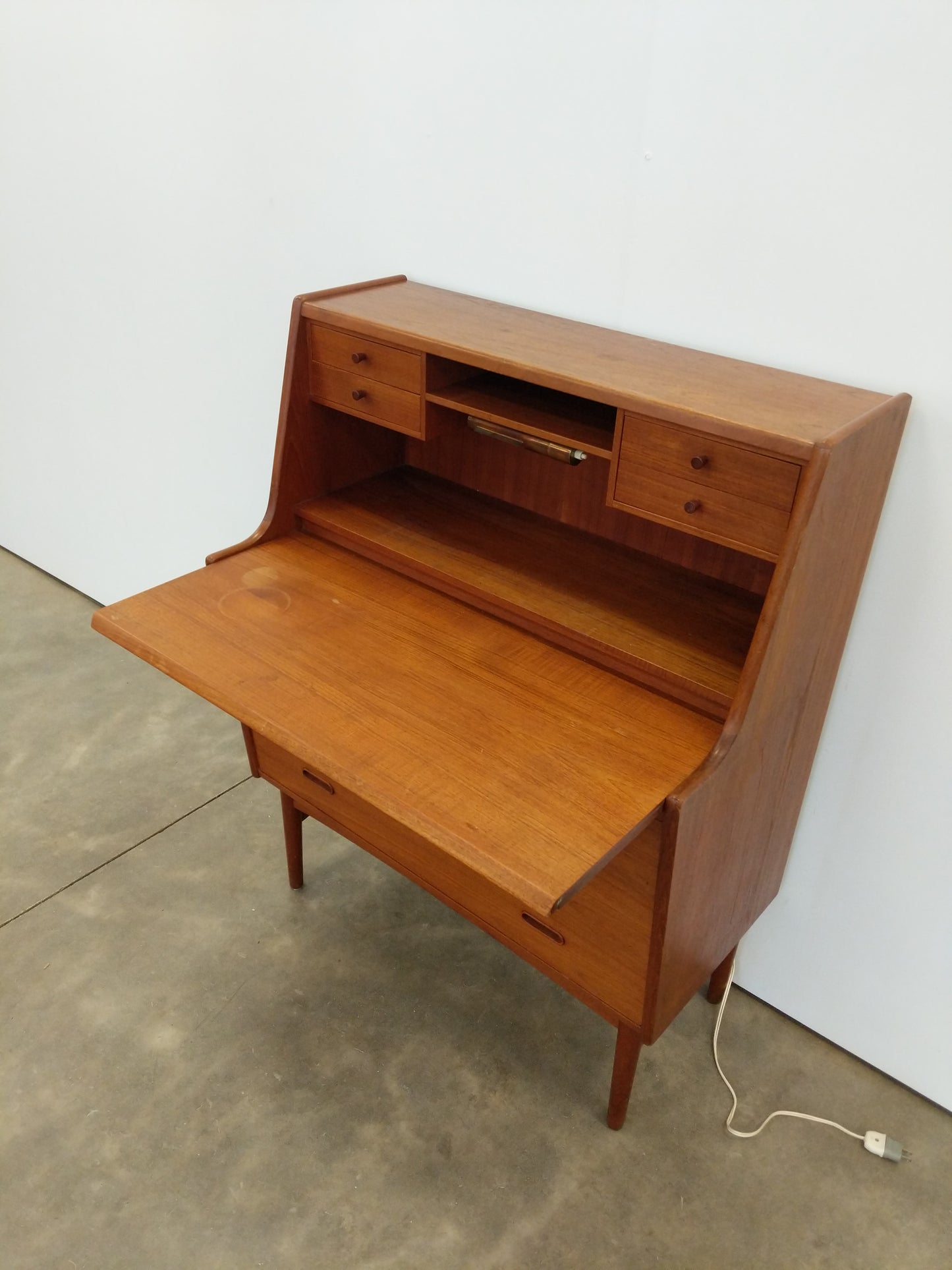 Vintage Danish Modern Teak Secretary Desk by Vinde