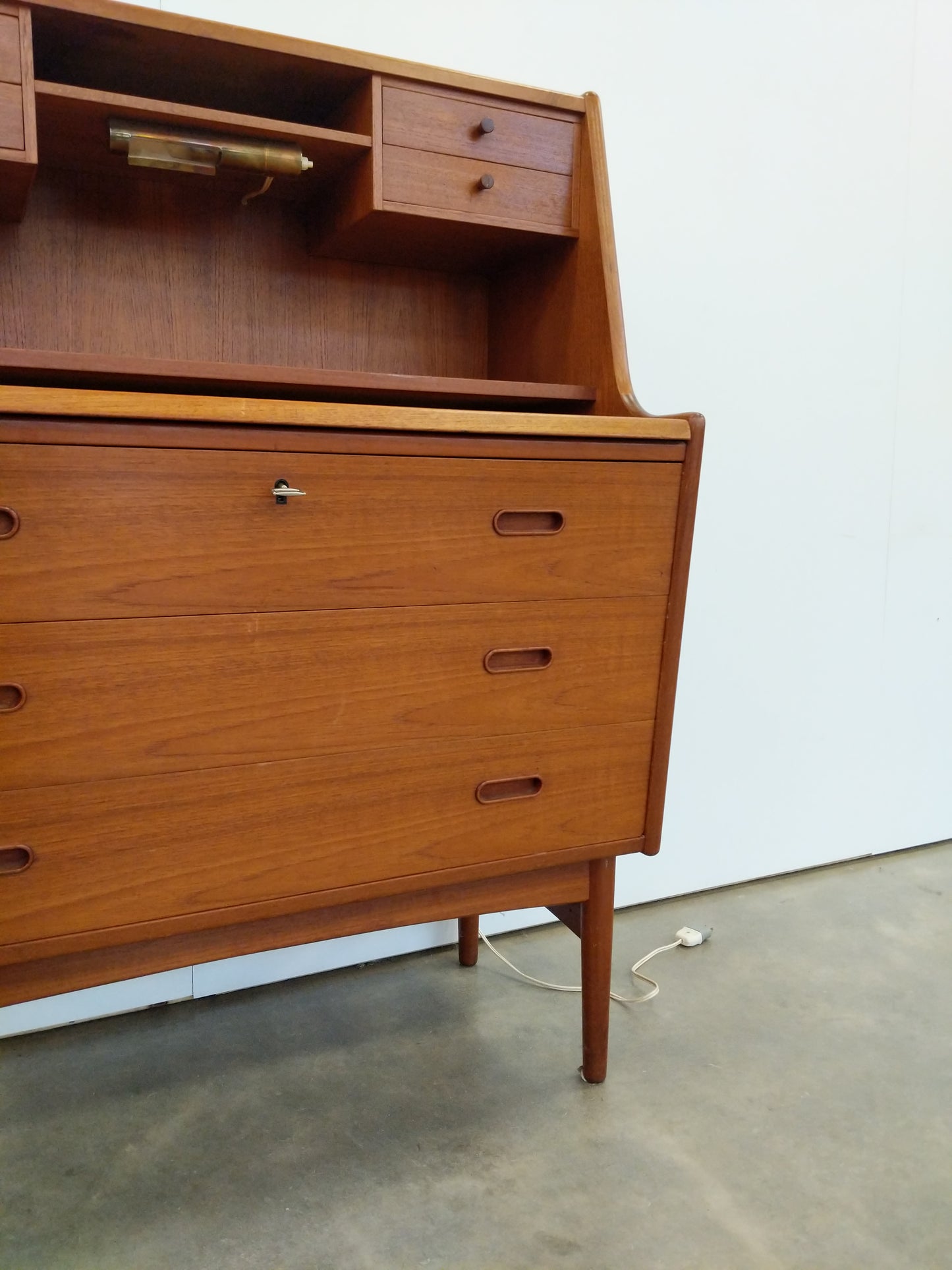 Vintage Danish Modern Teak Secretary Desk by Vinde