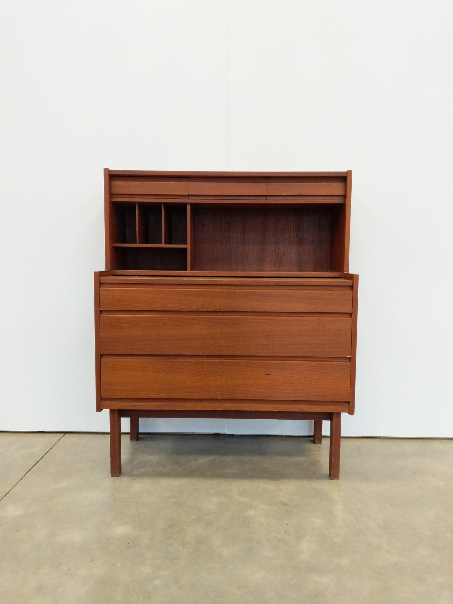 Vintage Danish Modern Teak Secretary Desk