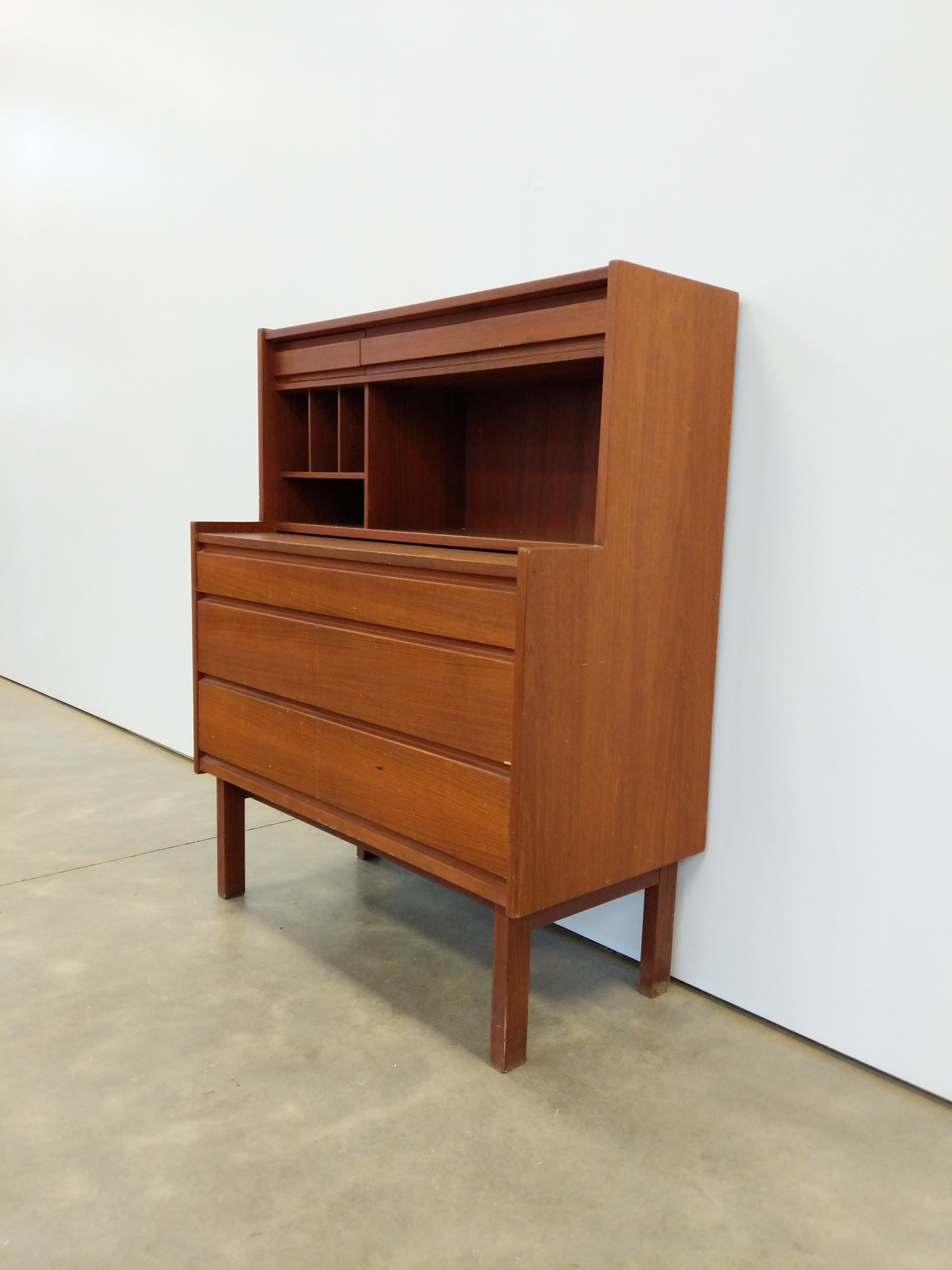 Vintage Danish Modern Teak Secretary Desk