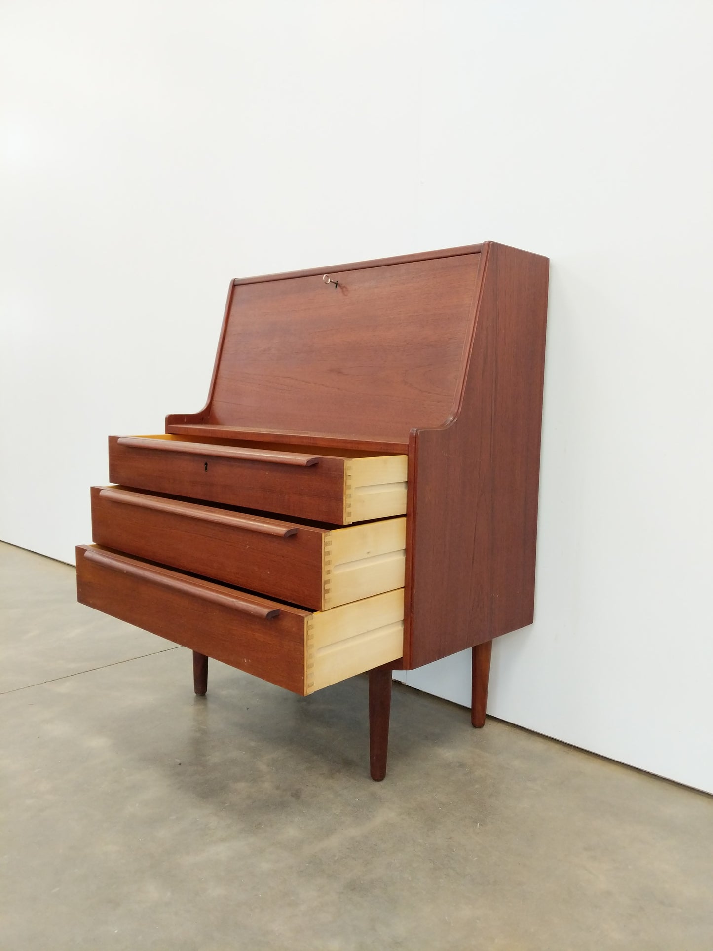 Vintage Danish Modern Teak Secretary Desk