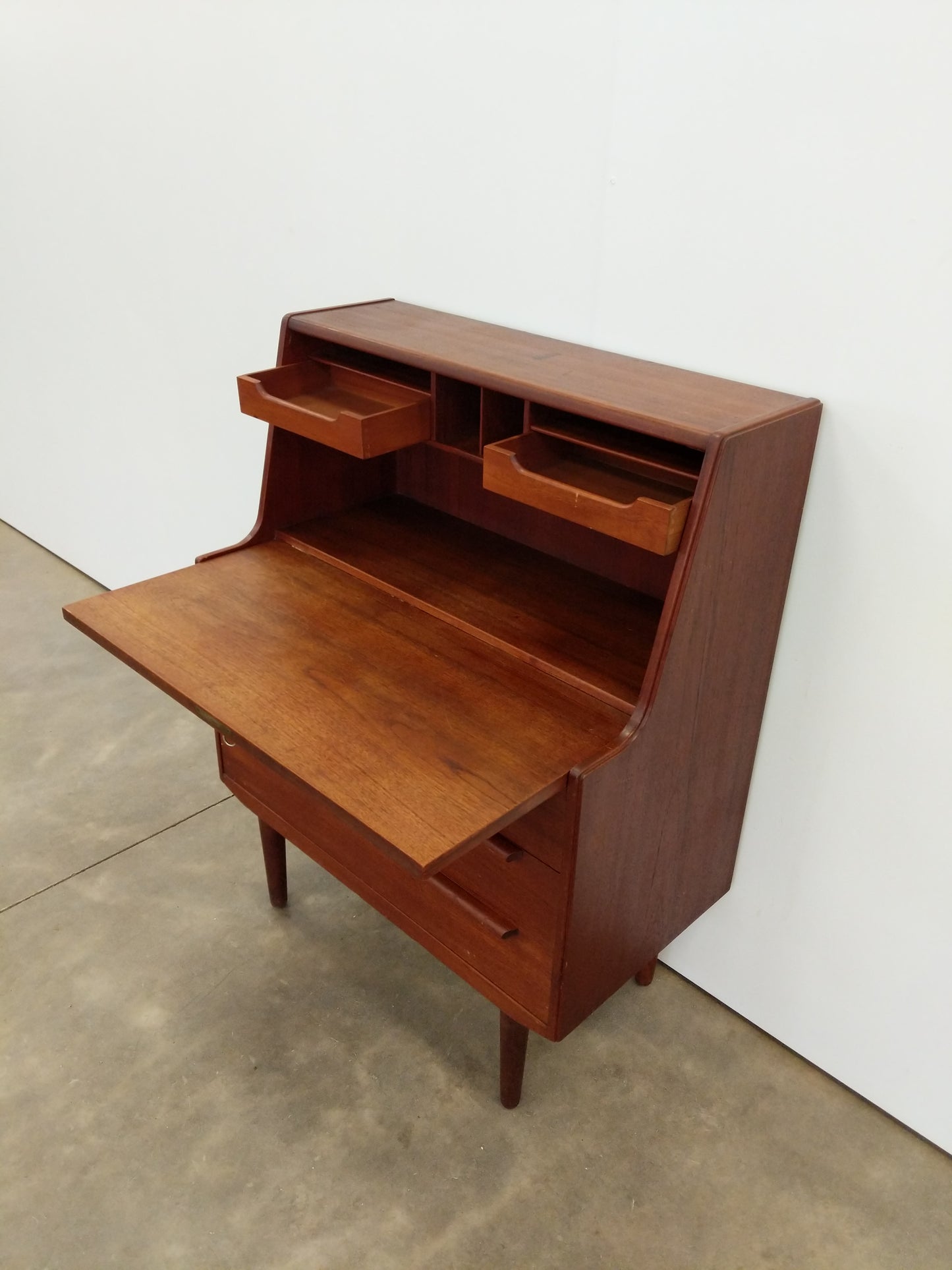 Vintage Danish Modern Teak Secretary Desk