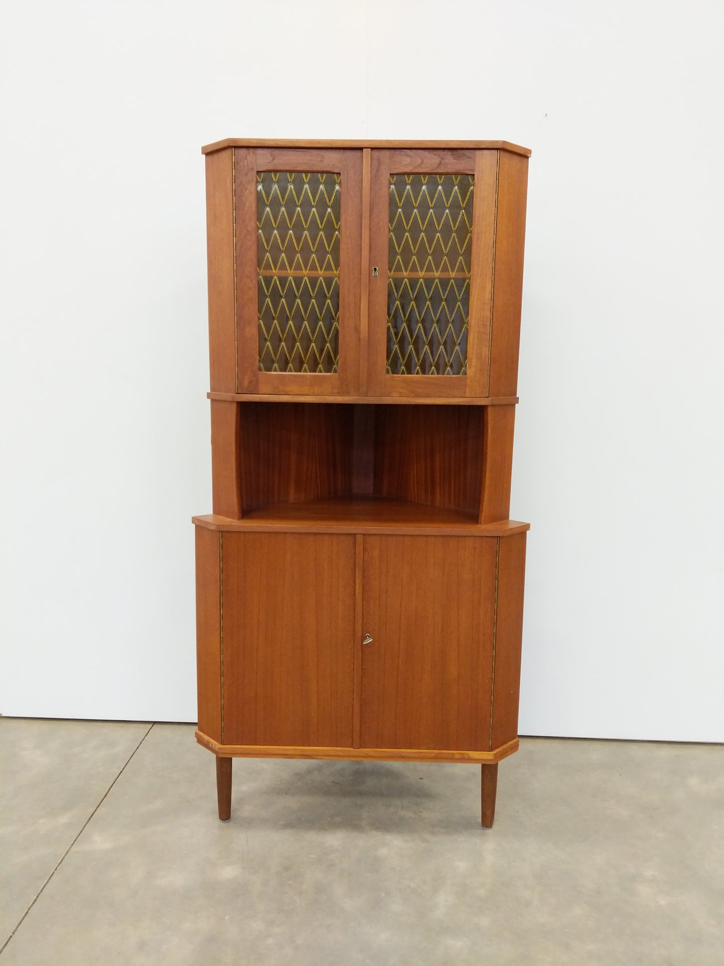 Vintage Danish Modern Teak Corner Cabinet