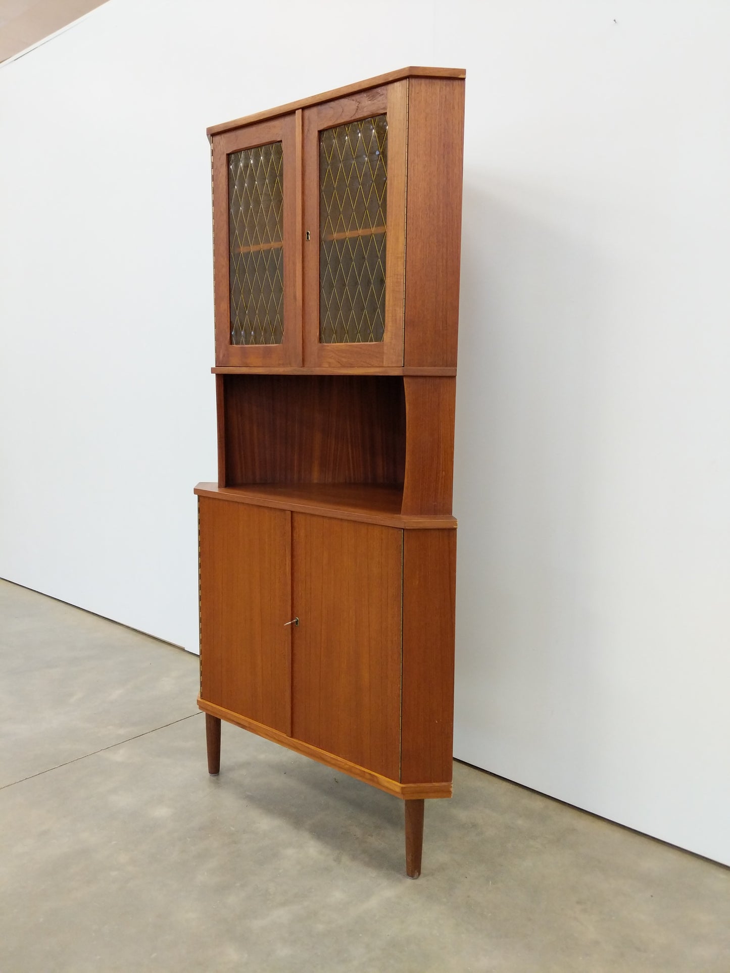 Vintage Danish Modern Teak Corner Cabinet