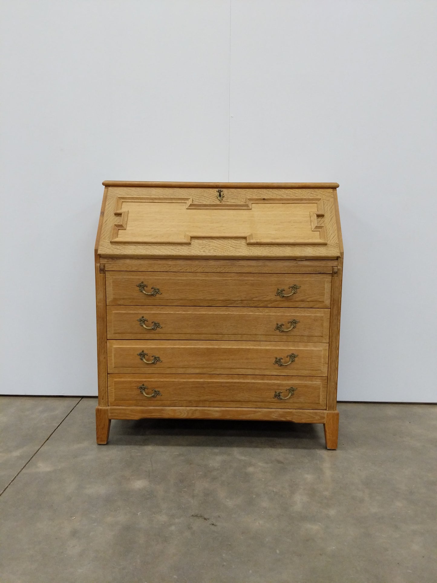 Vintage Danish Oak Secretary Desk