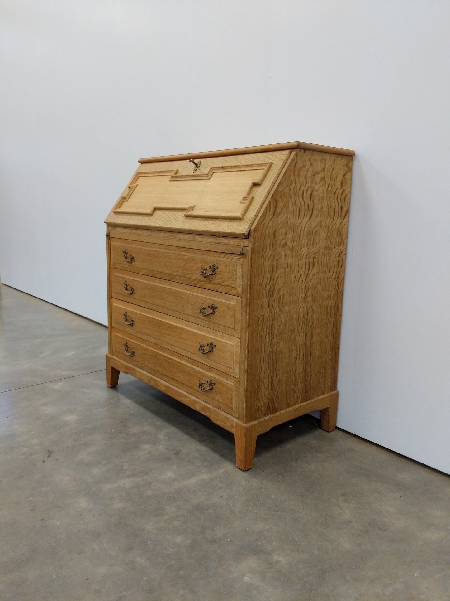 Vintage Danish Oak Secretary Desk