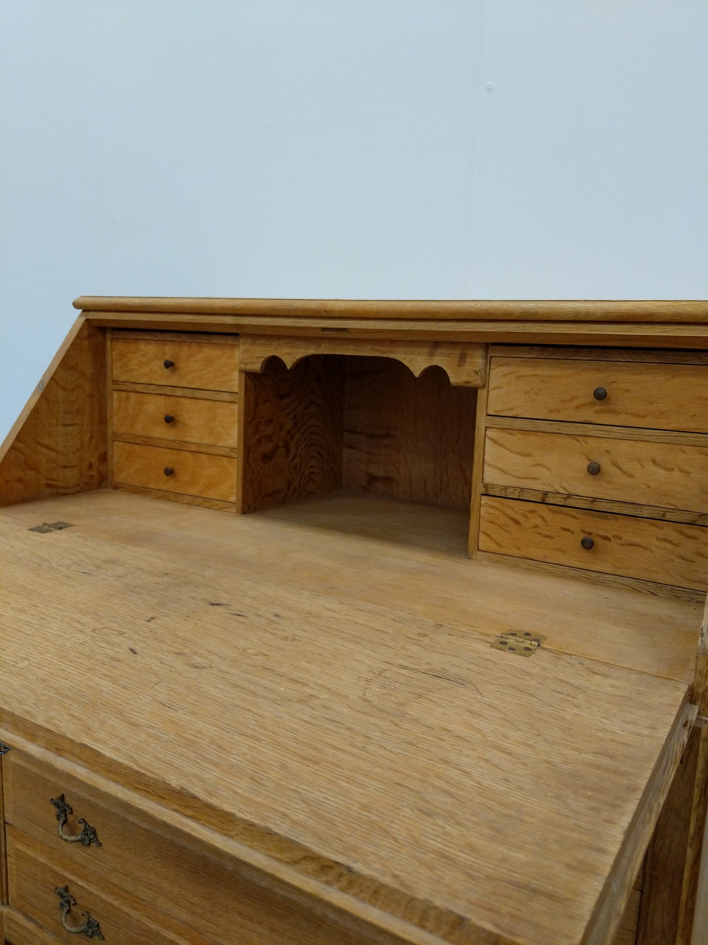 Vintage Danish Oak Secretary Desk