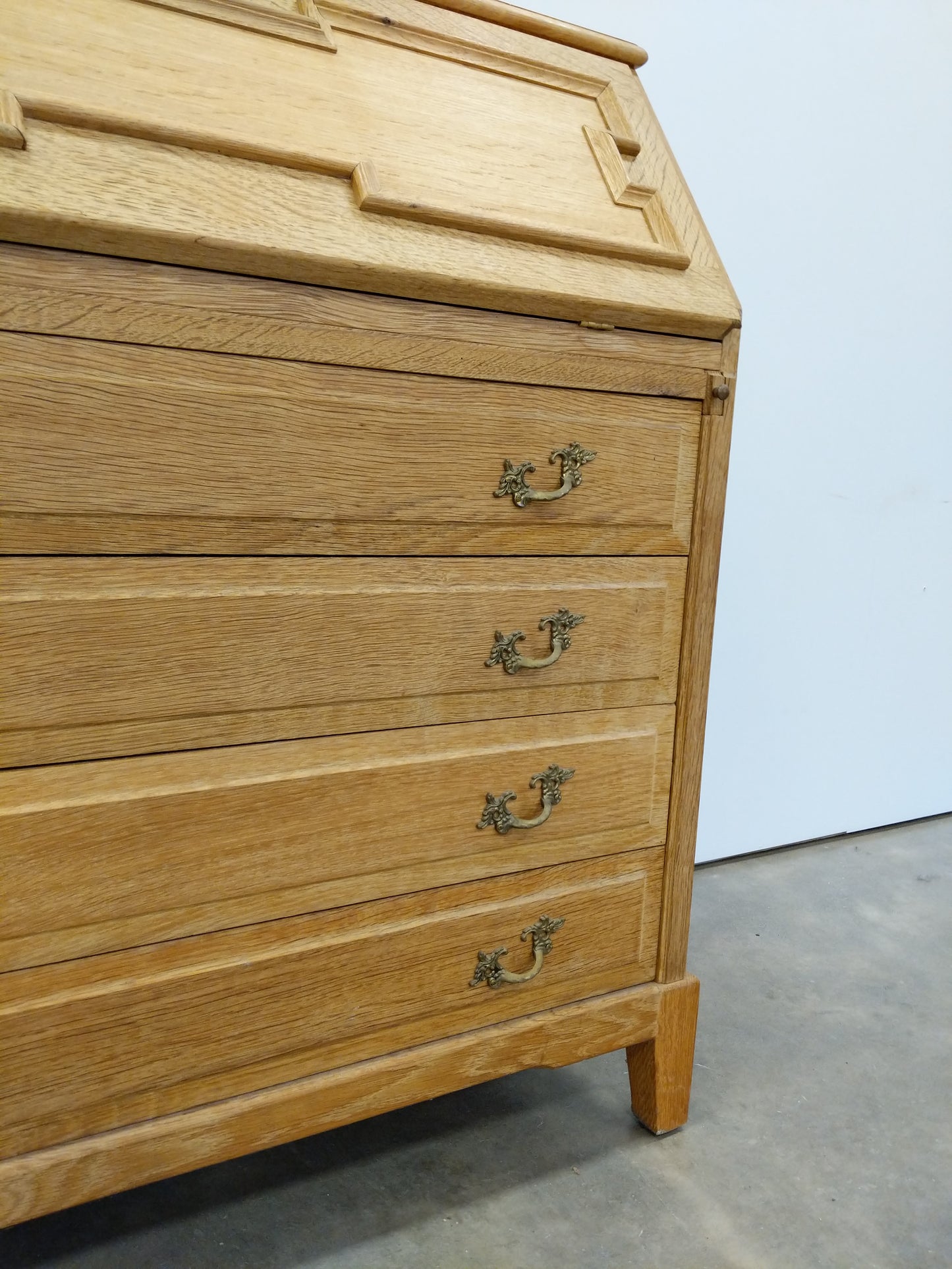 Vintage Danish Oak Secretary Desk