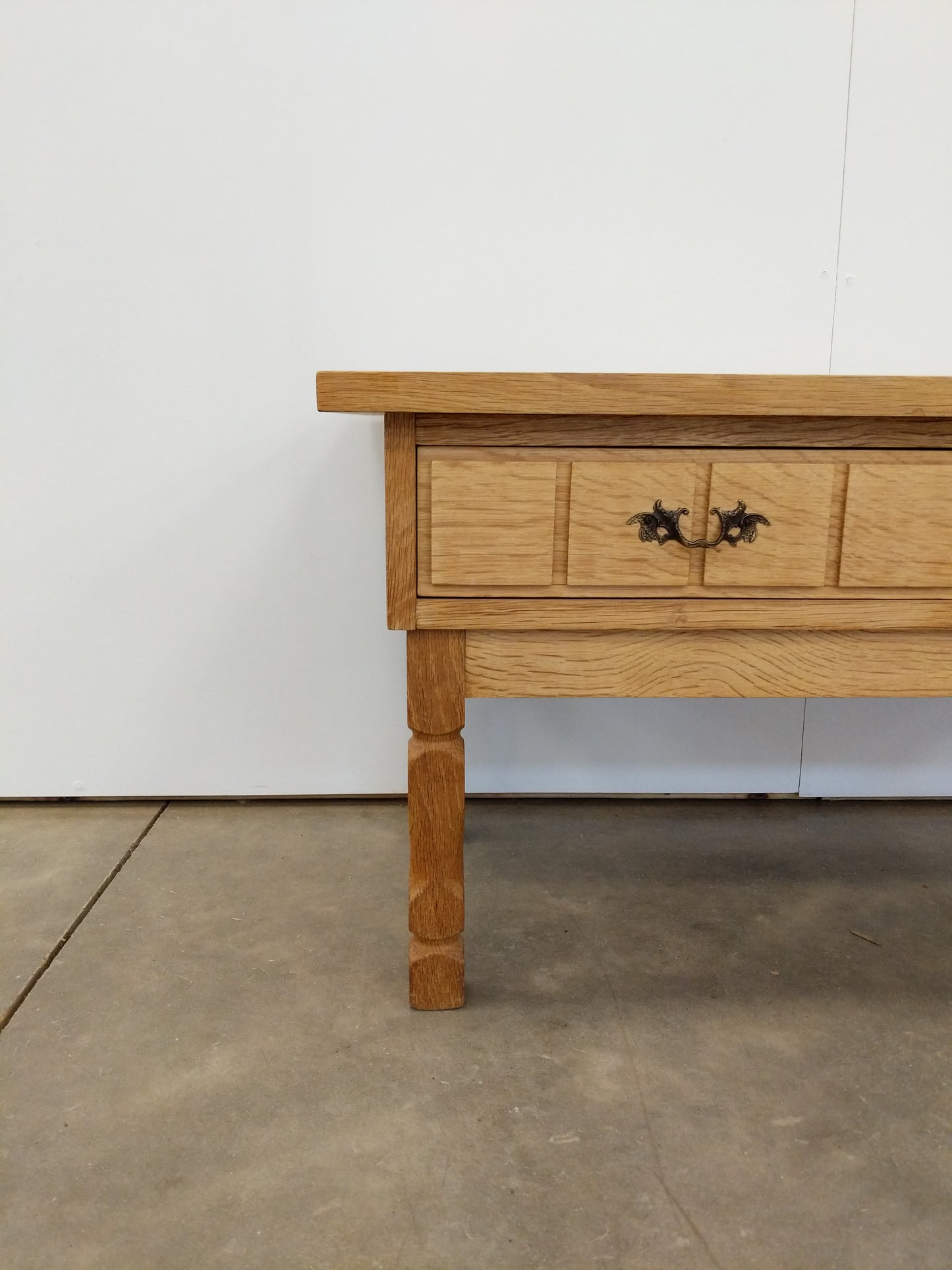 Vintage Danish Oak and Tile Entry Table