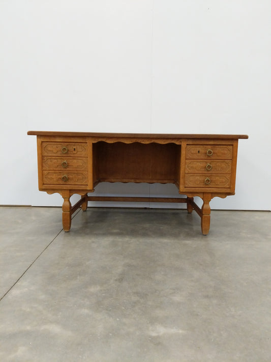 Vintage Danish Modern Oak Desk by Henning Kjaernulf