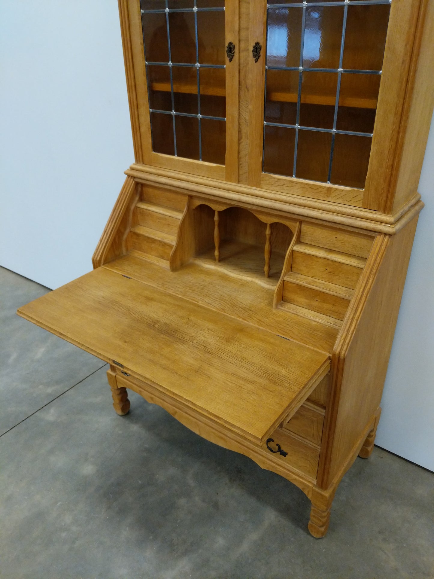 Vintage Danish Oak Secretary Desk