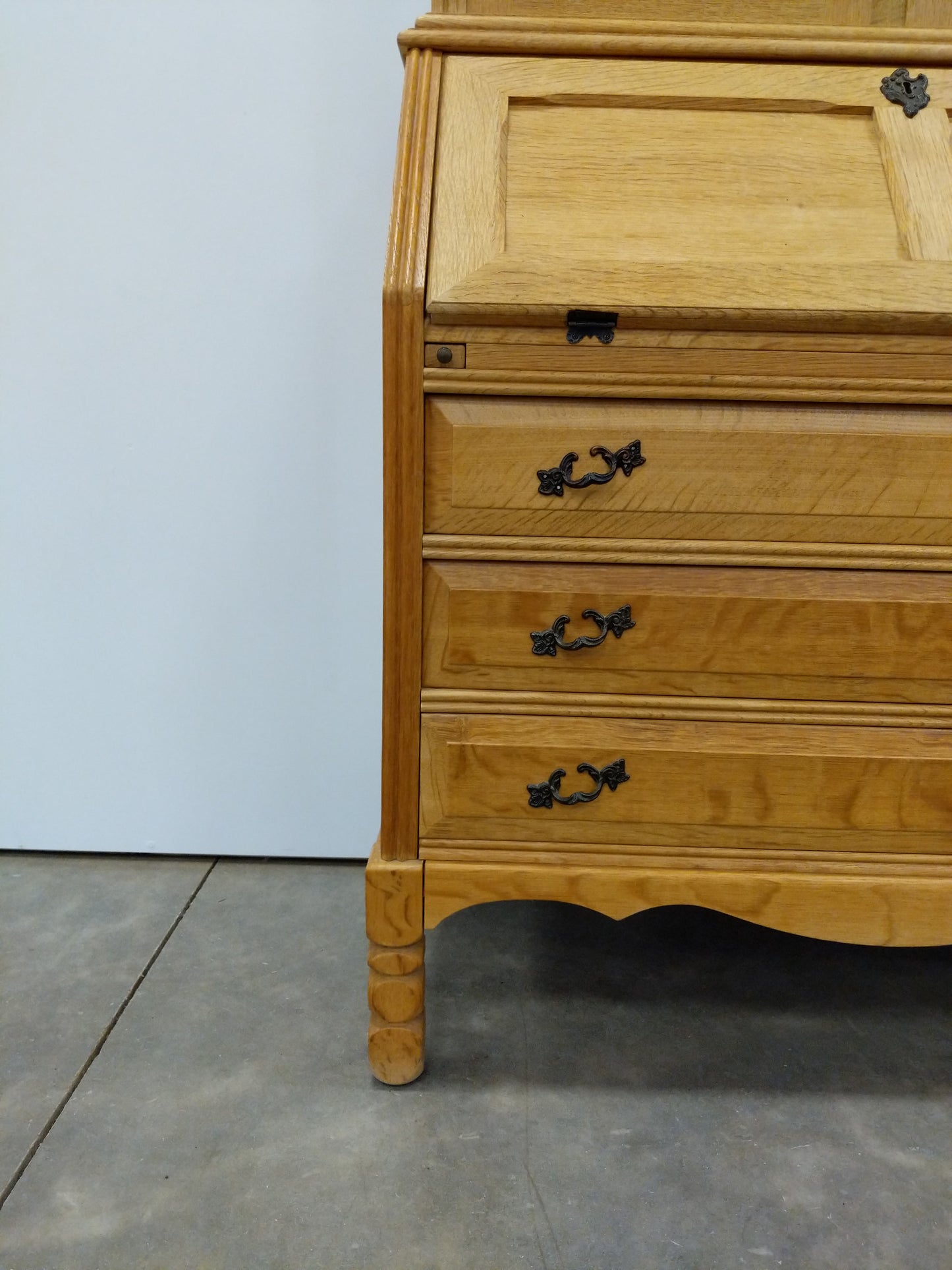 Vintage Danish Oak Secretary Desk