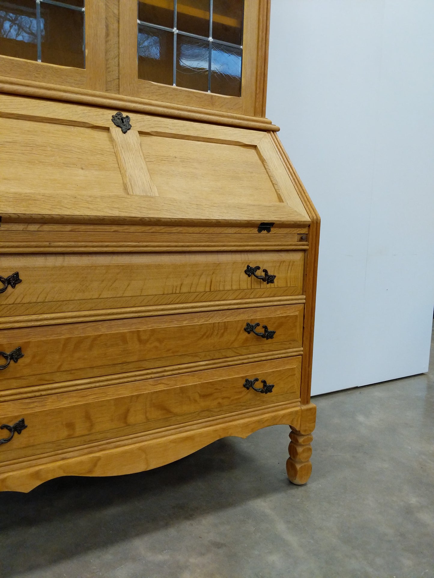 Vintage Danish Oak Secretary Desk