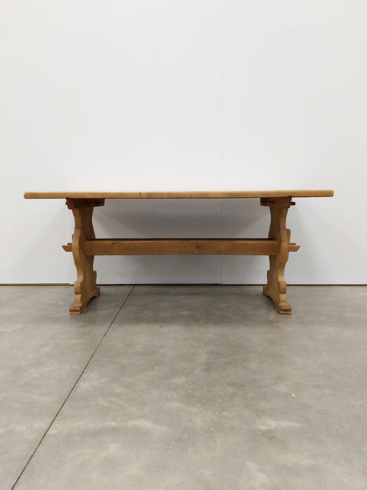 Vintage Danish Oak Trestle Dining Table