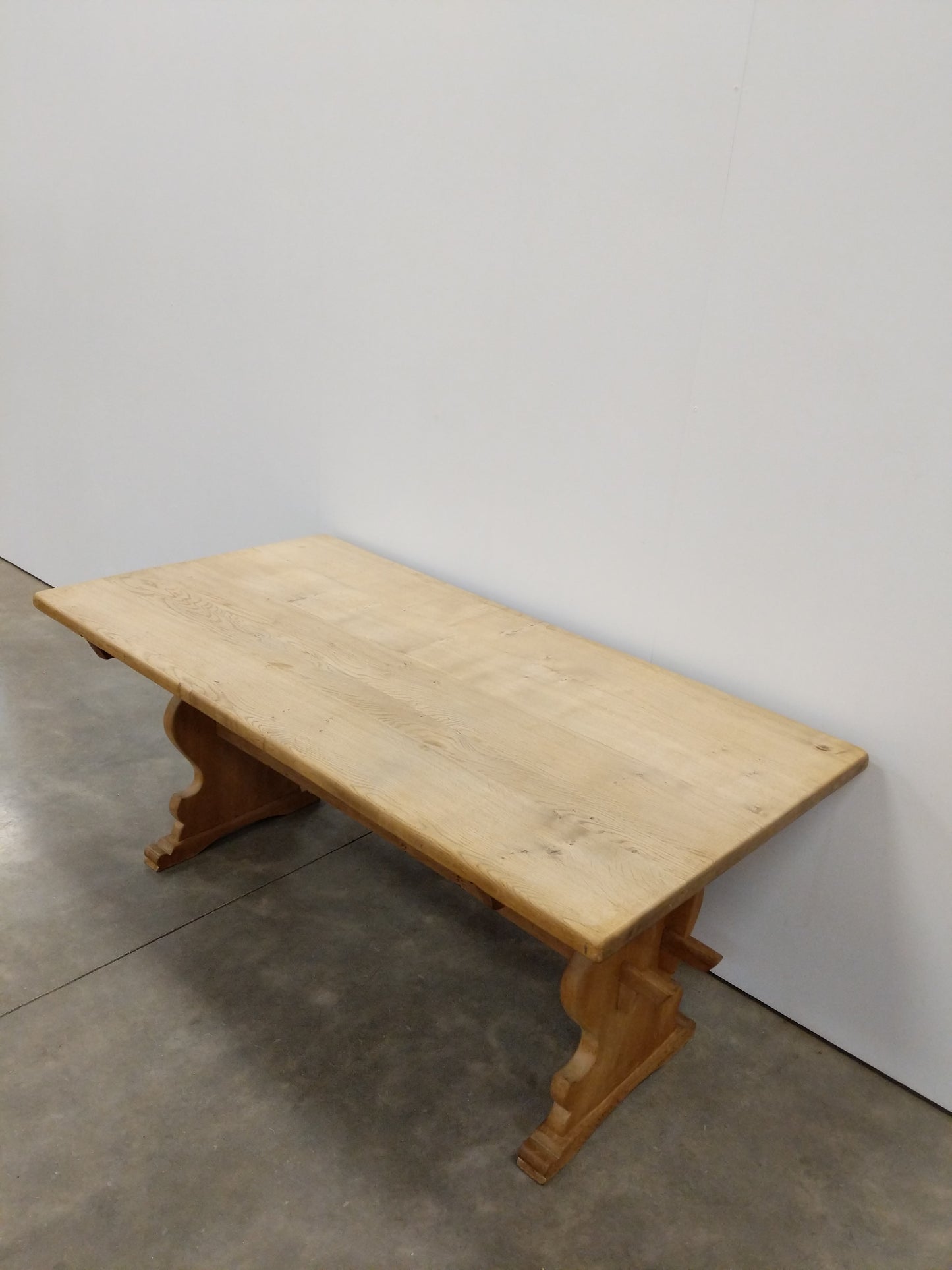 Vintage Danish Oak Trestle Dining Table