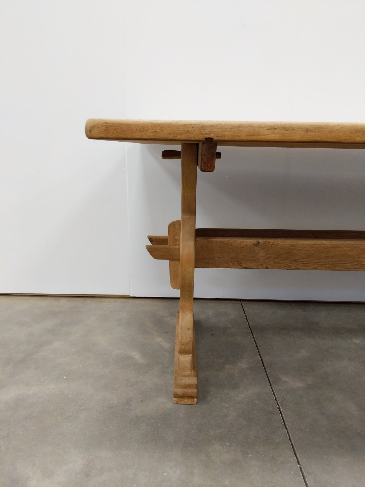 Vintage Danish Oak Trestle Dining Table