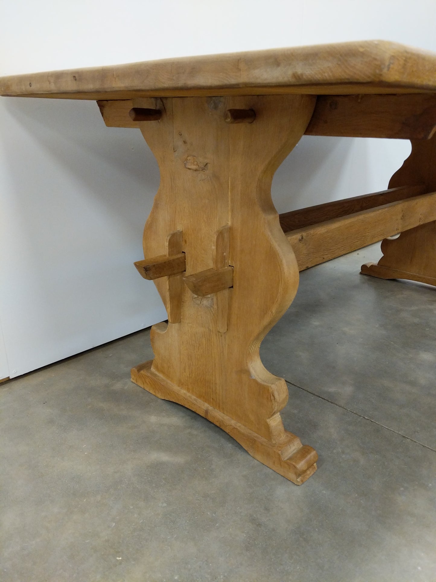 Vintage Danish Oak Trestle Dining Table