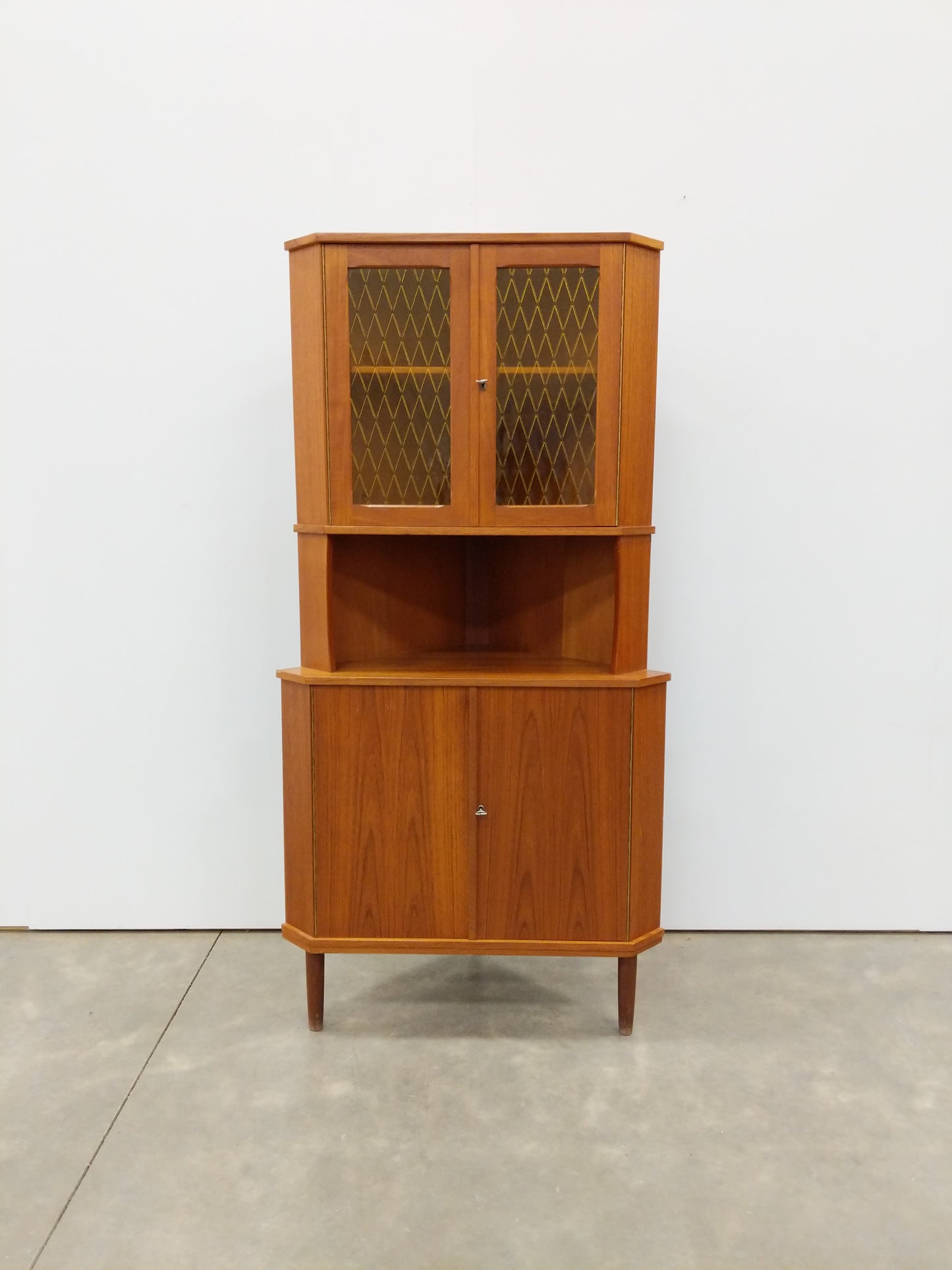 Vintage Danish Modern Teak Corner Cabinet