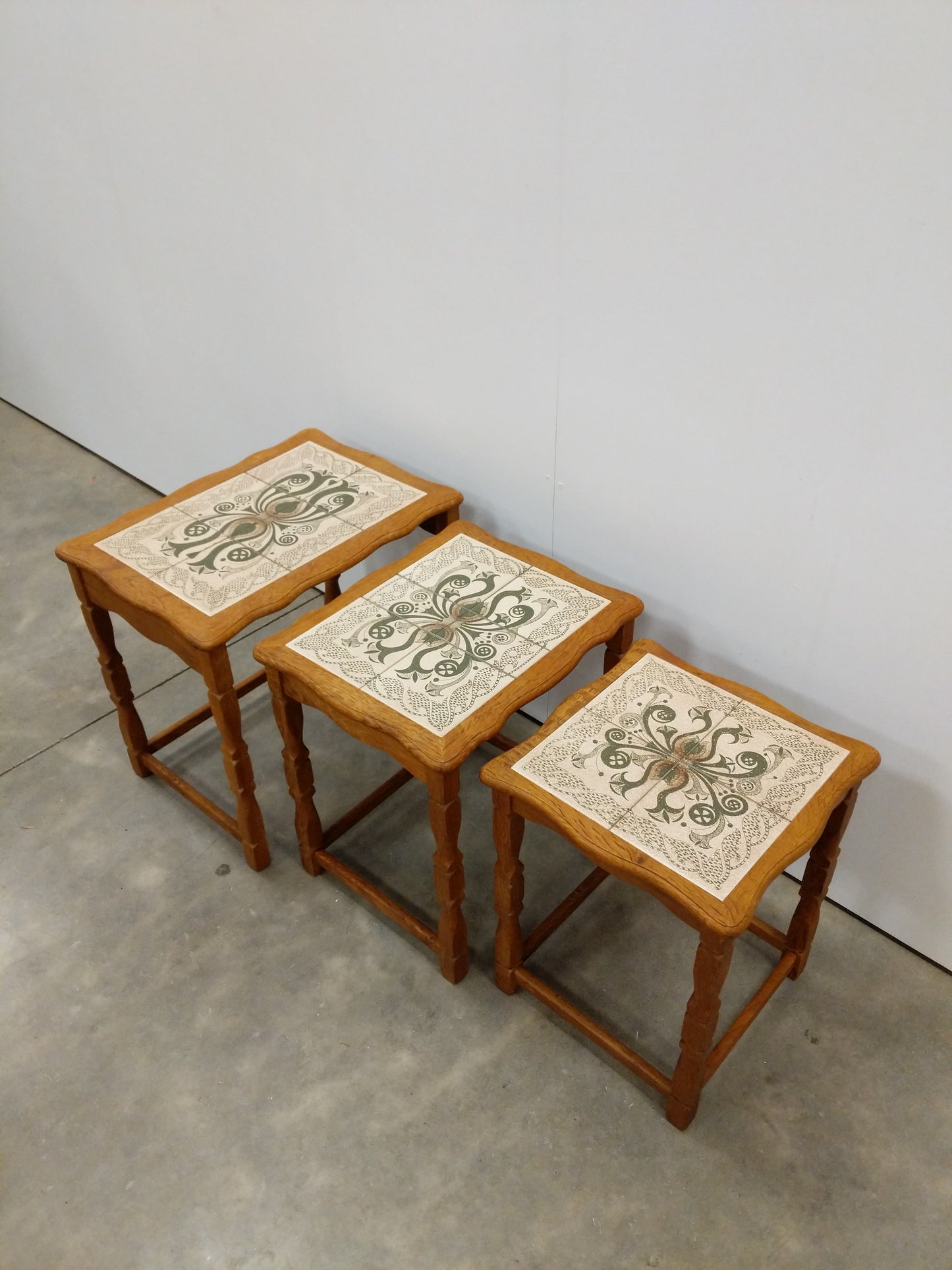 Set of Vintage Danish Oak Nesting Tables
