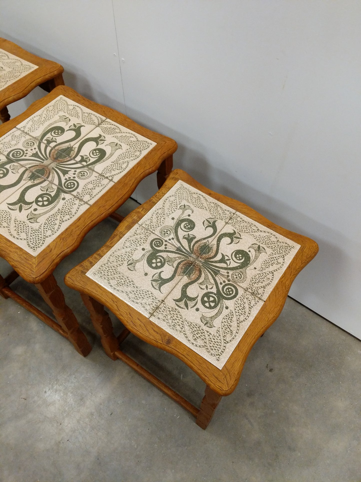 Set of Vintage Danish Oak Nesting Tables