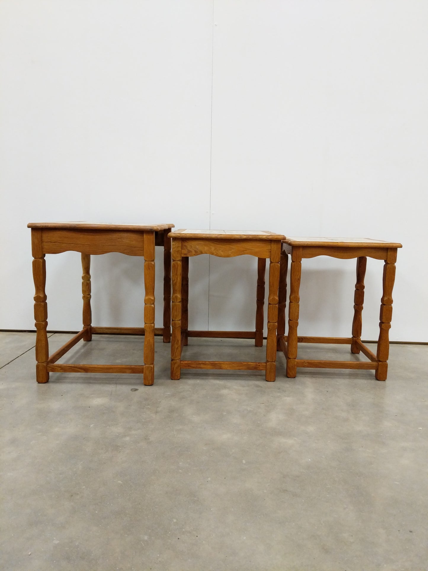 Set of Vintage Danish Oak Nesting Tables