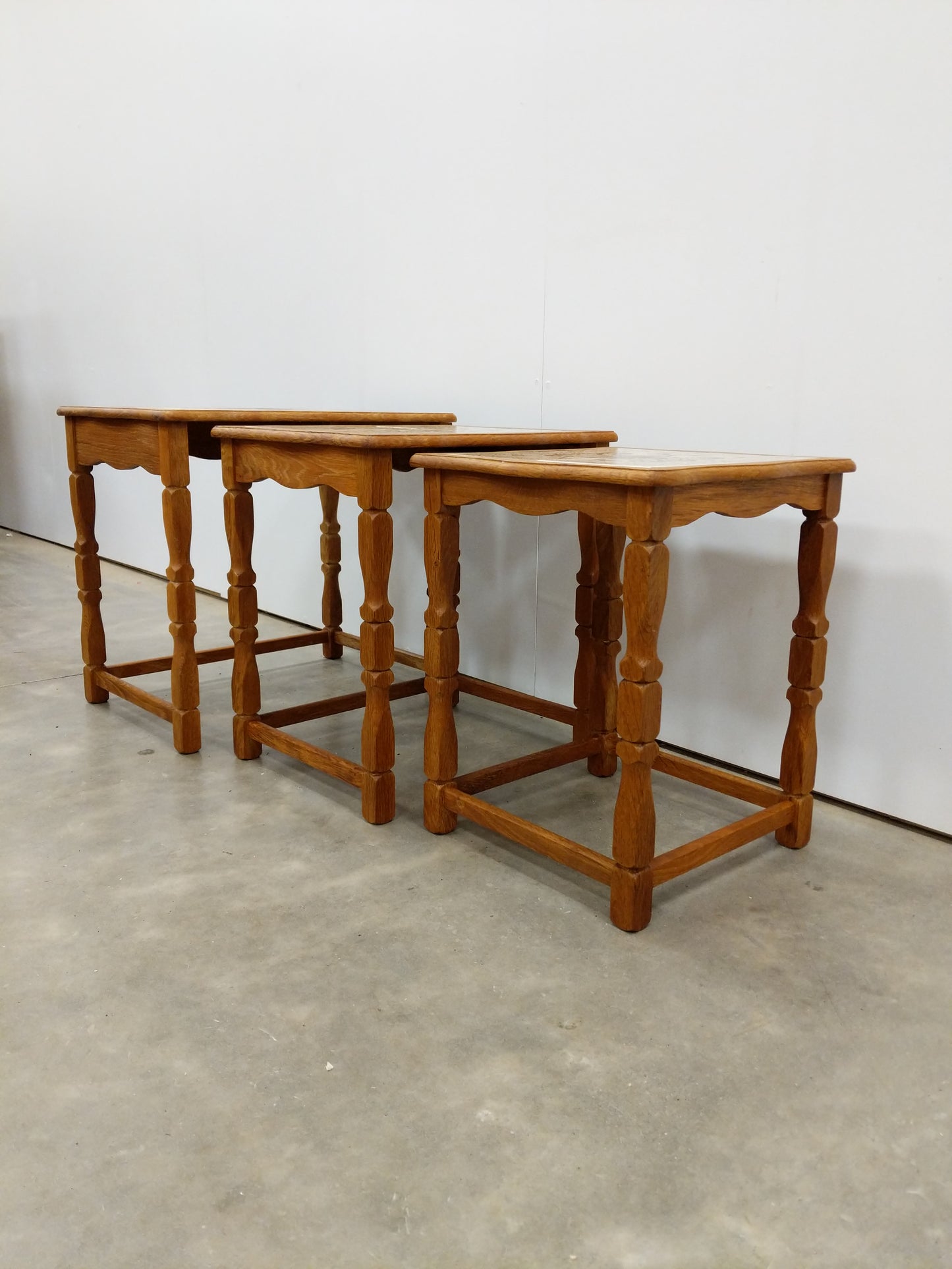 Set of Vintage Danish Oak Nesting Tables