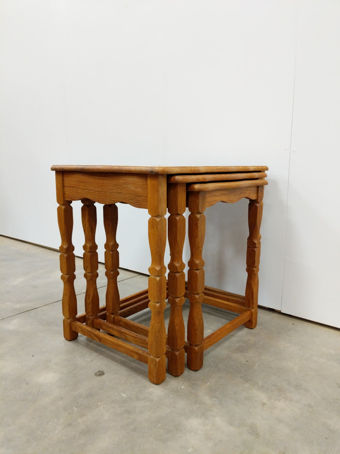 Set of Vintage Danish Oak Nesting Tables
