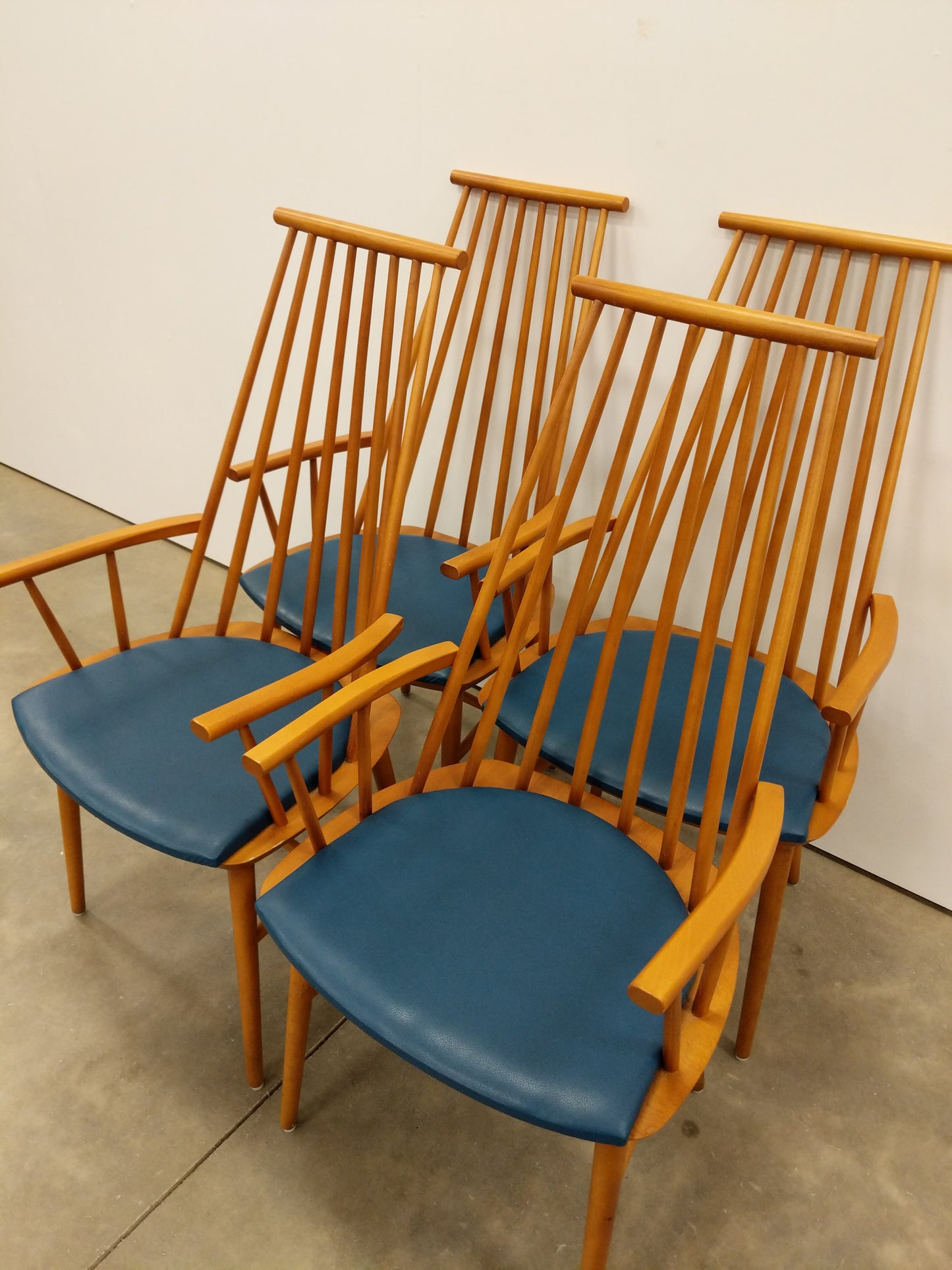 Set of 4 Vintage Danish Modern Armchairs