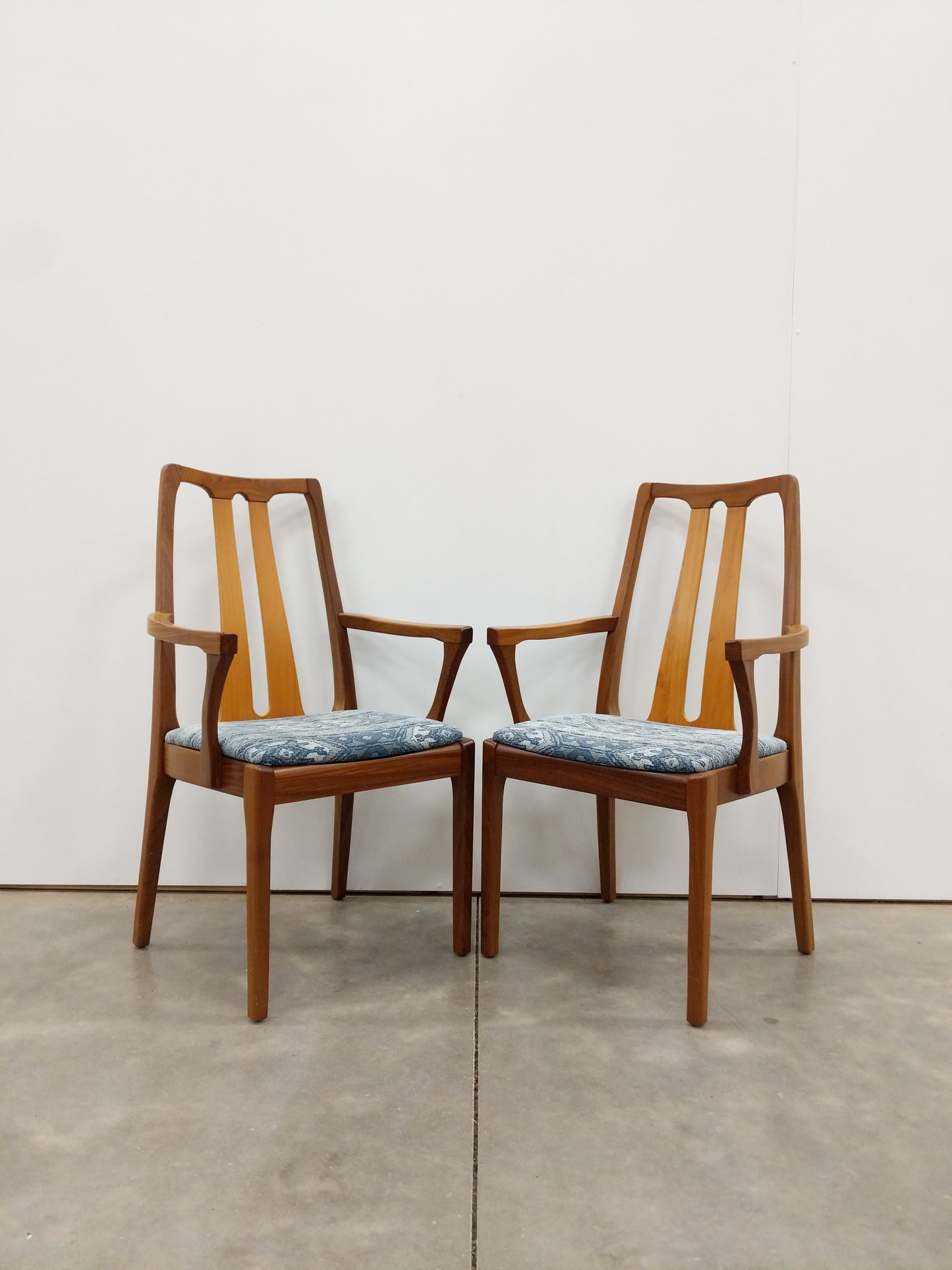 Pair of Vintage Mid Century Modern Dining Armchairs by Nathan