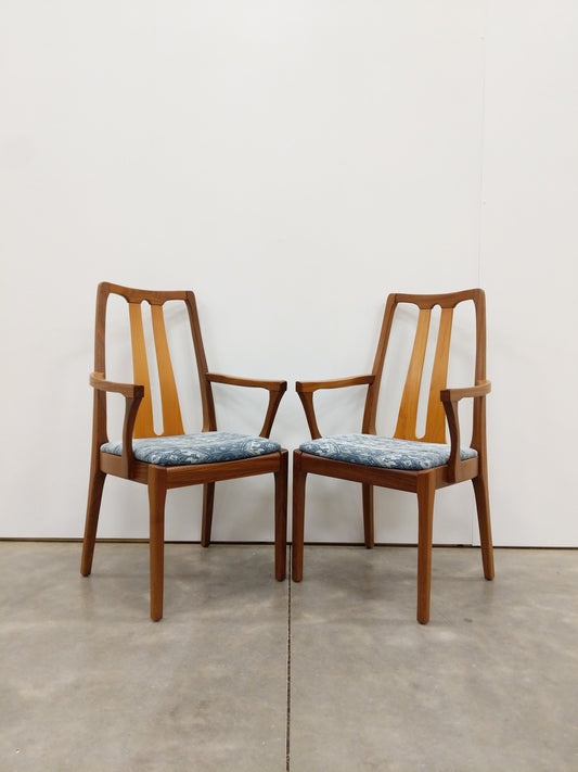 Pair of Vintage Mid Century Modern Dining Armchairs by Nathan