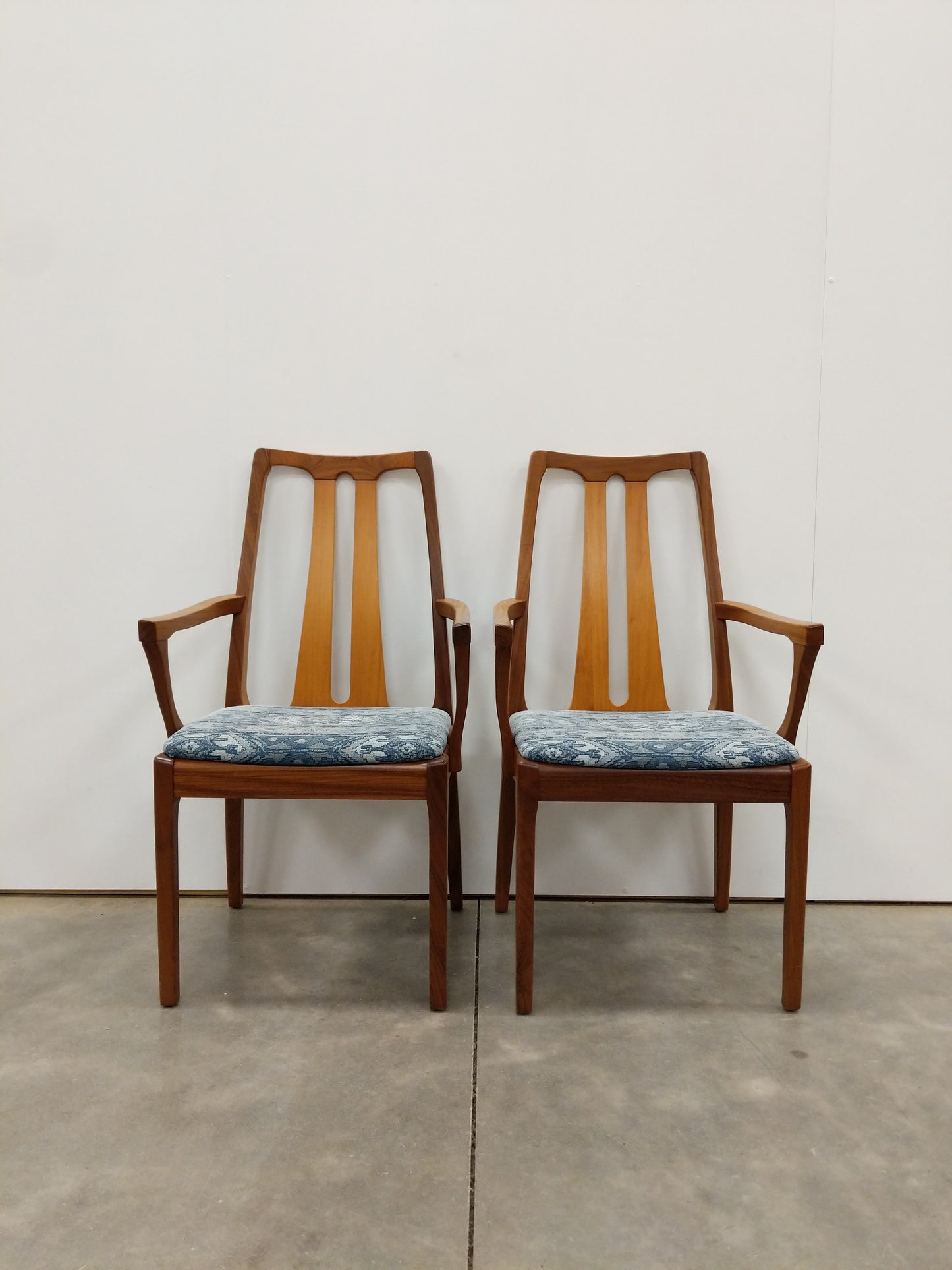 Pair of Vintage Mid Century Modern Dining Armchairs by Nathan