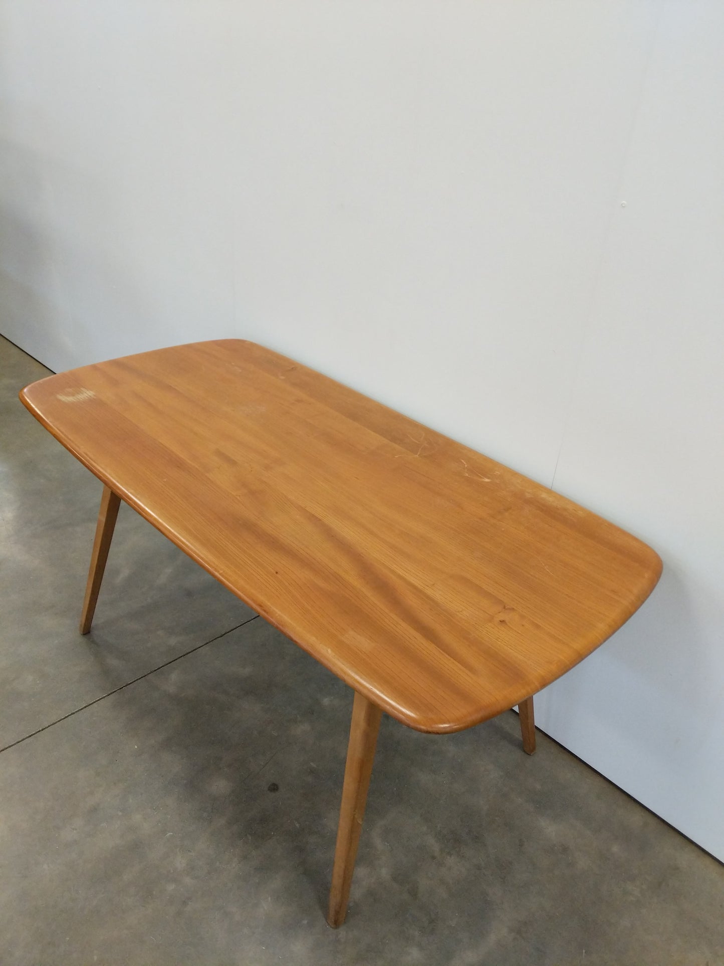 Vintage Ercol Mid Century Modern Plank Dining Table