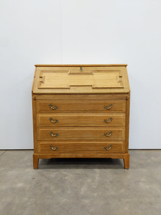 Vintage Danish Oak Secretary Desk